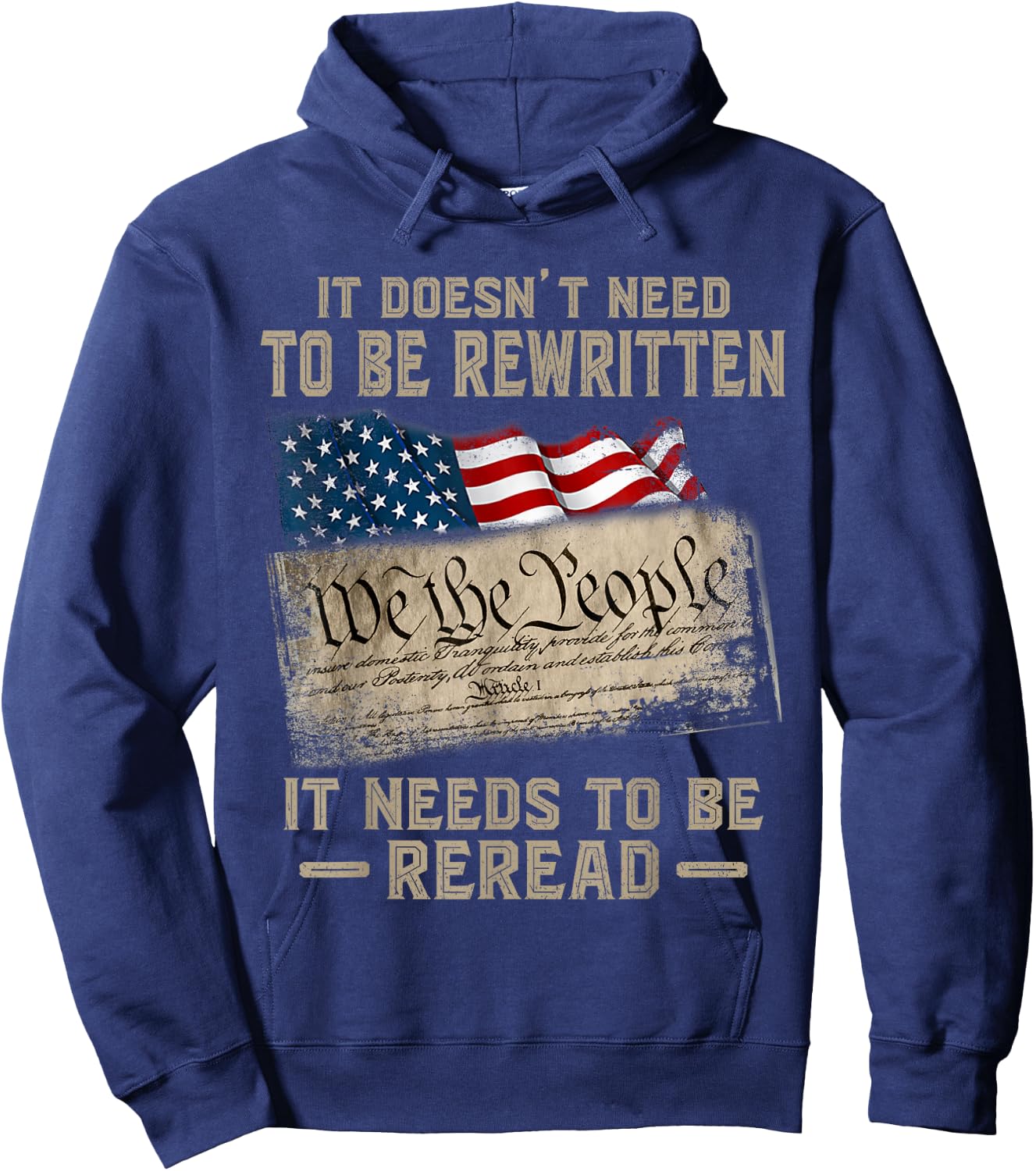 It Doesn't Need to Be Rewritten It Needs to Be Reread Hoodie - Hoodie | Navy