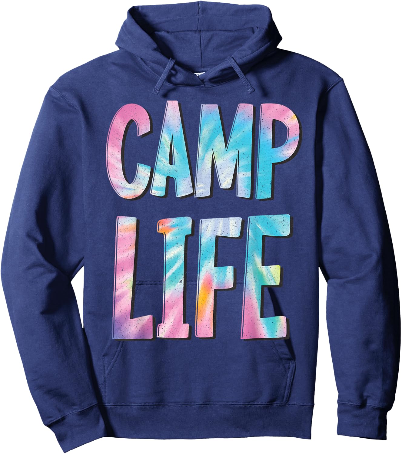Camp Life Tie-Die Summer Top for Girls Summer Camp Shirt Hoodie - Hoodie | Navy