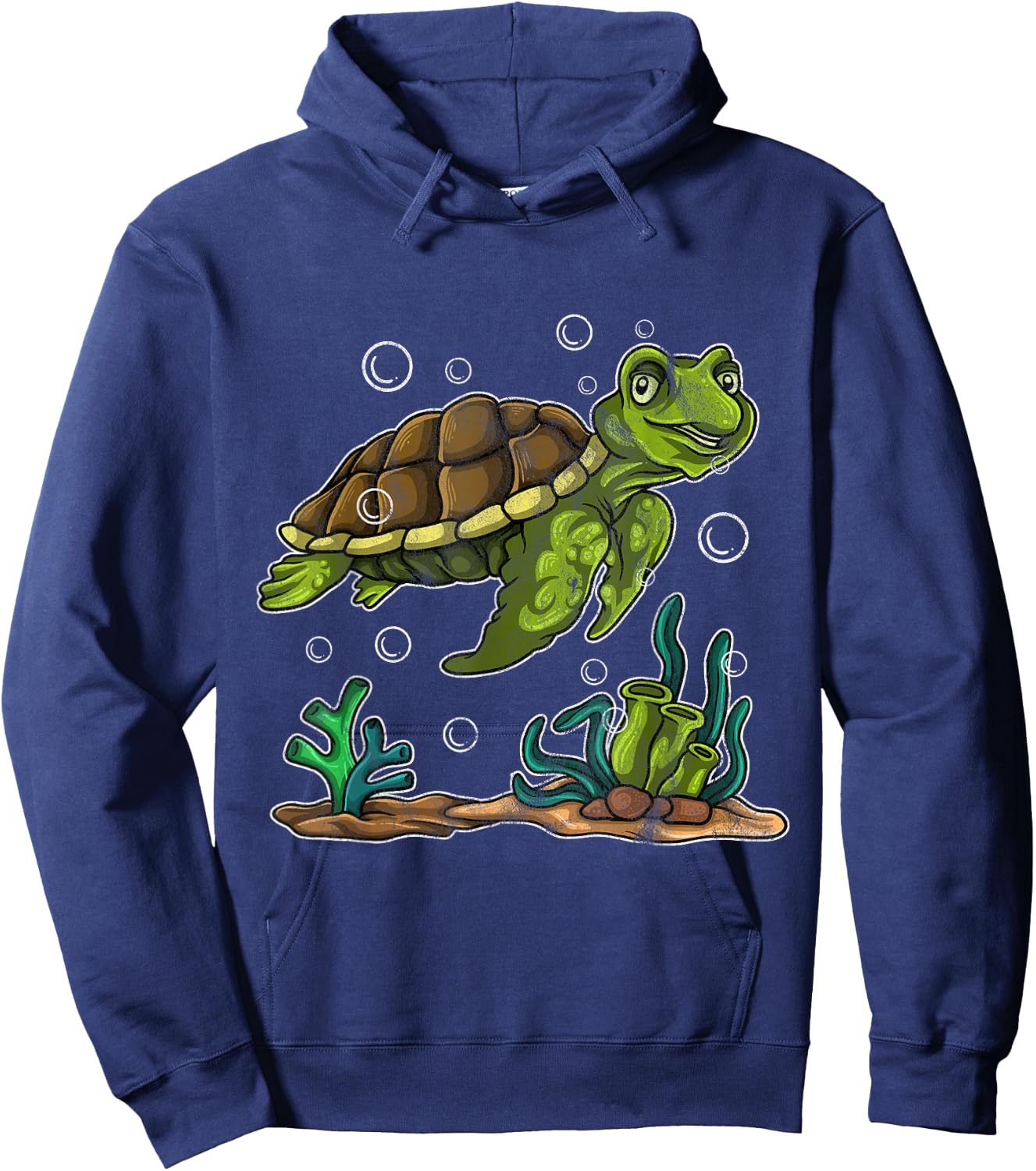 Turtle Girls Boys Tortuga Ocean Chill Turtle Hoodie - Hoodie | Navy