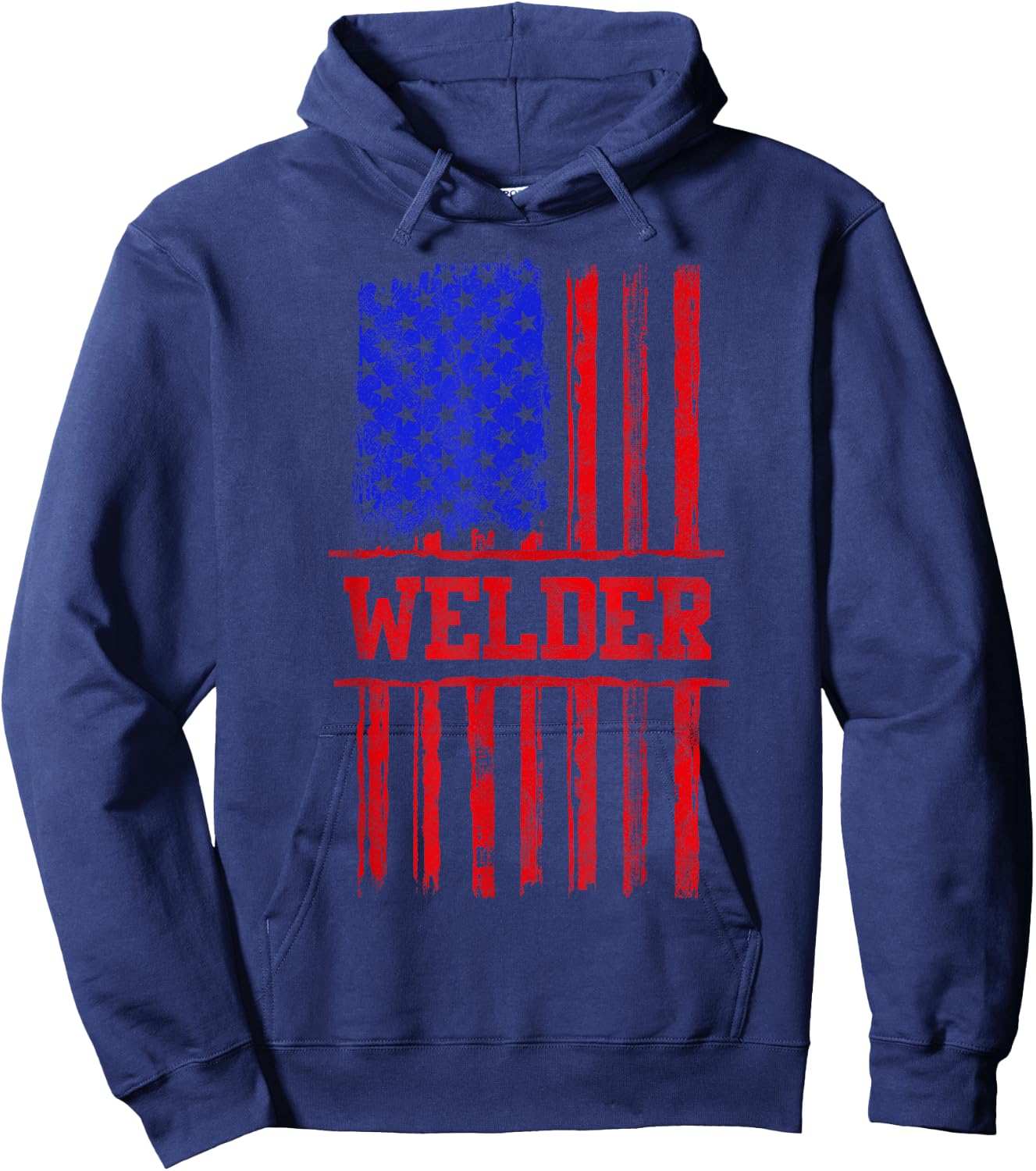 Welder American Flag Welding Gift Retro Usa Patriotic Hoodie - Hoodie | Navy