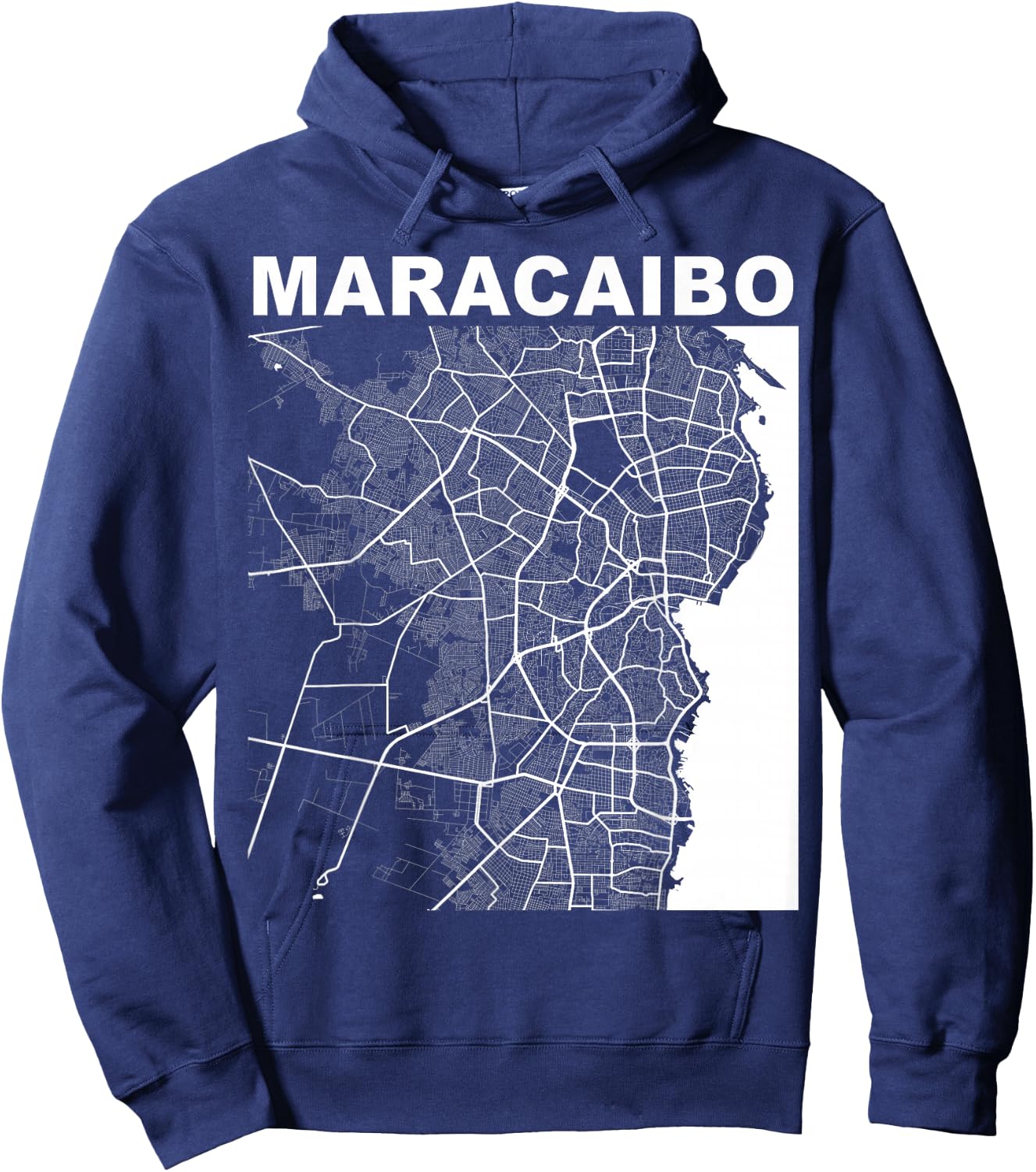 Venezuela Souvenir Maracaibo City Street Map Hoodie - Hoodie | Navy