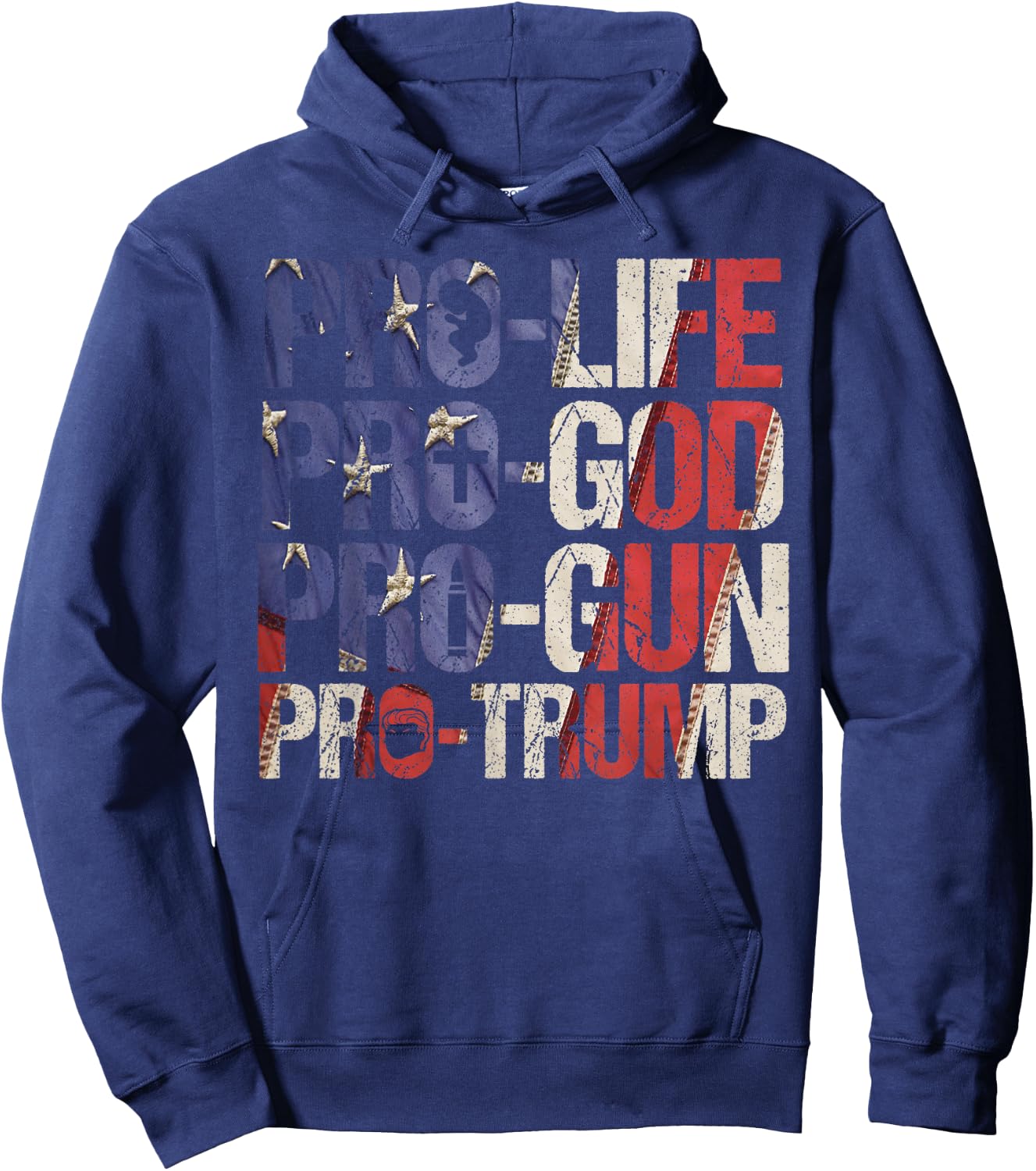 Pro Life God Gun Trump USA Re-elect Donald Trump 2020 Gift Hoodie - Hoodie | Navy