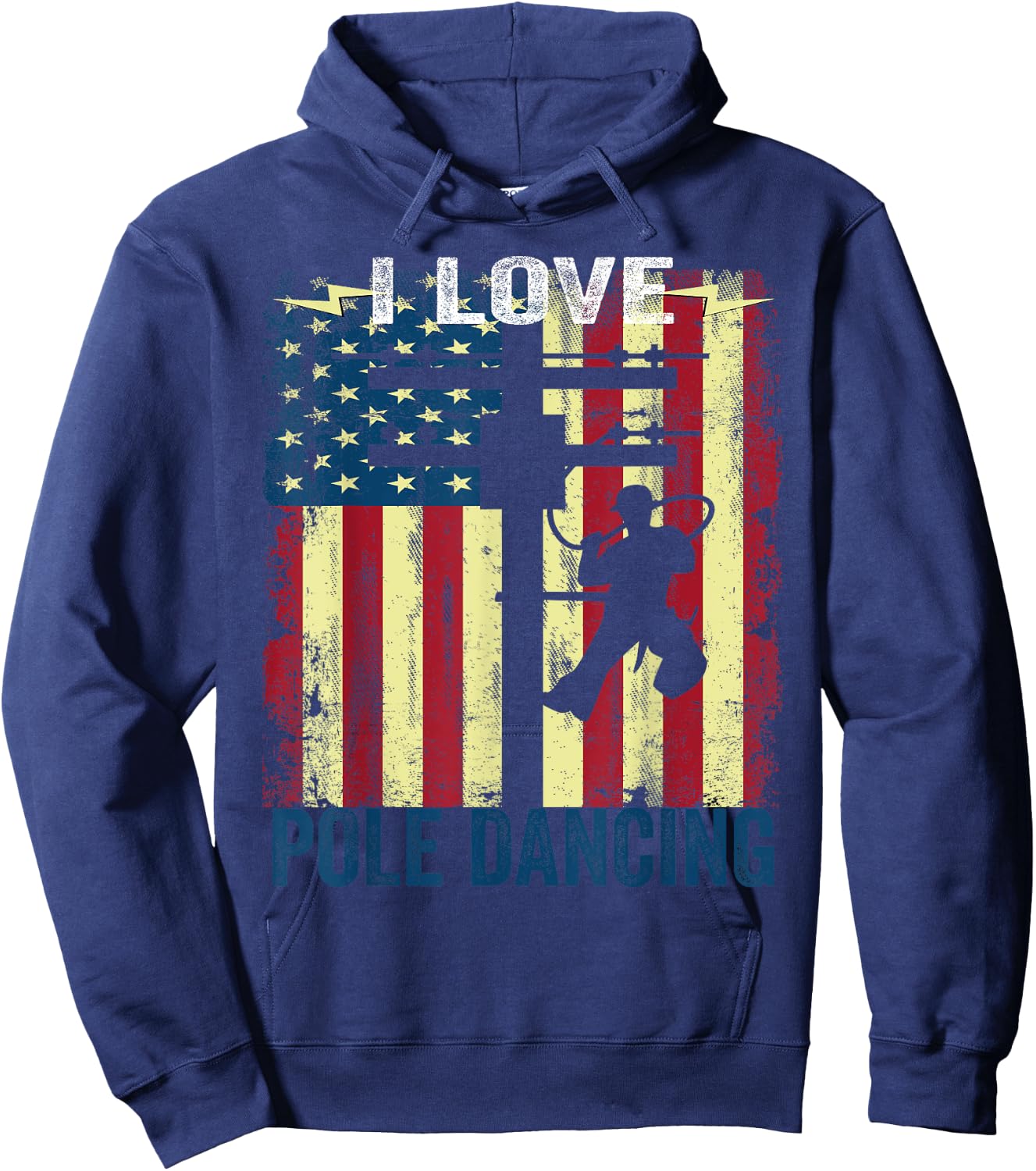 I Love Pole Dancing Funny Power Lineman Hoodie - Hoodie | Navy