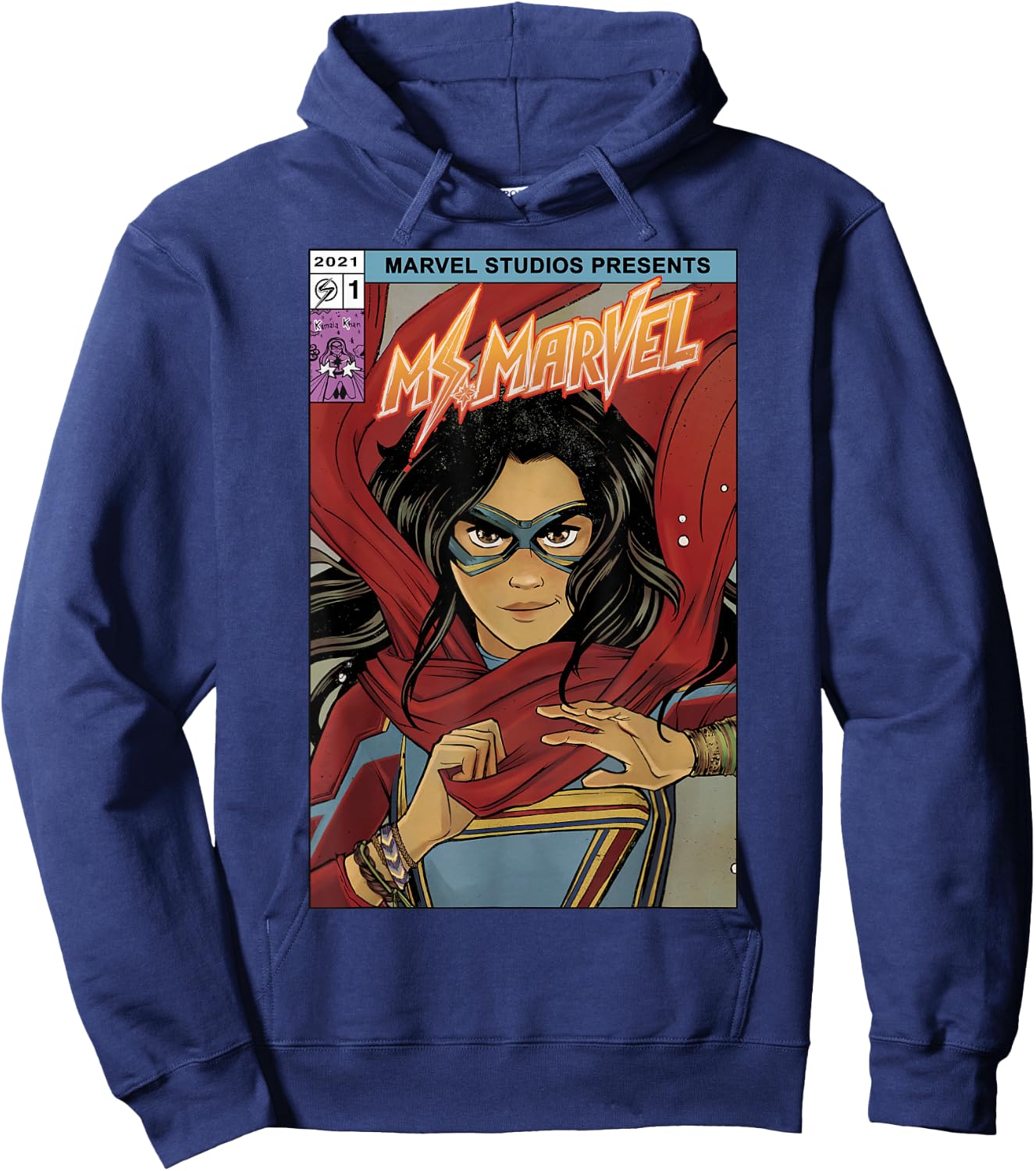 Marvel Ms. Marvel Kamala Khan Comic Cover Hoodie - Hoodie | Navy