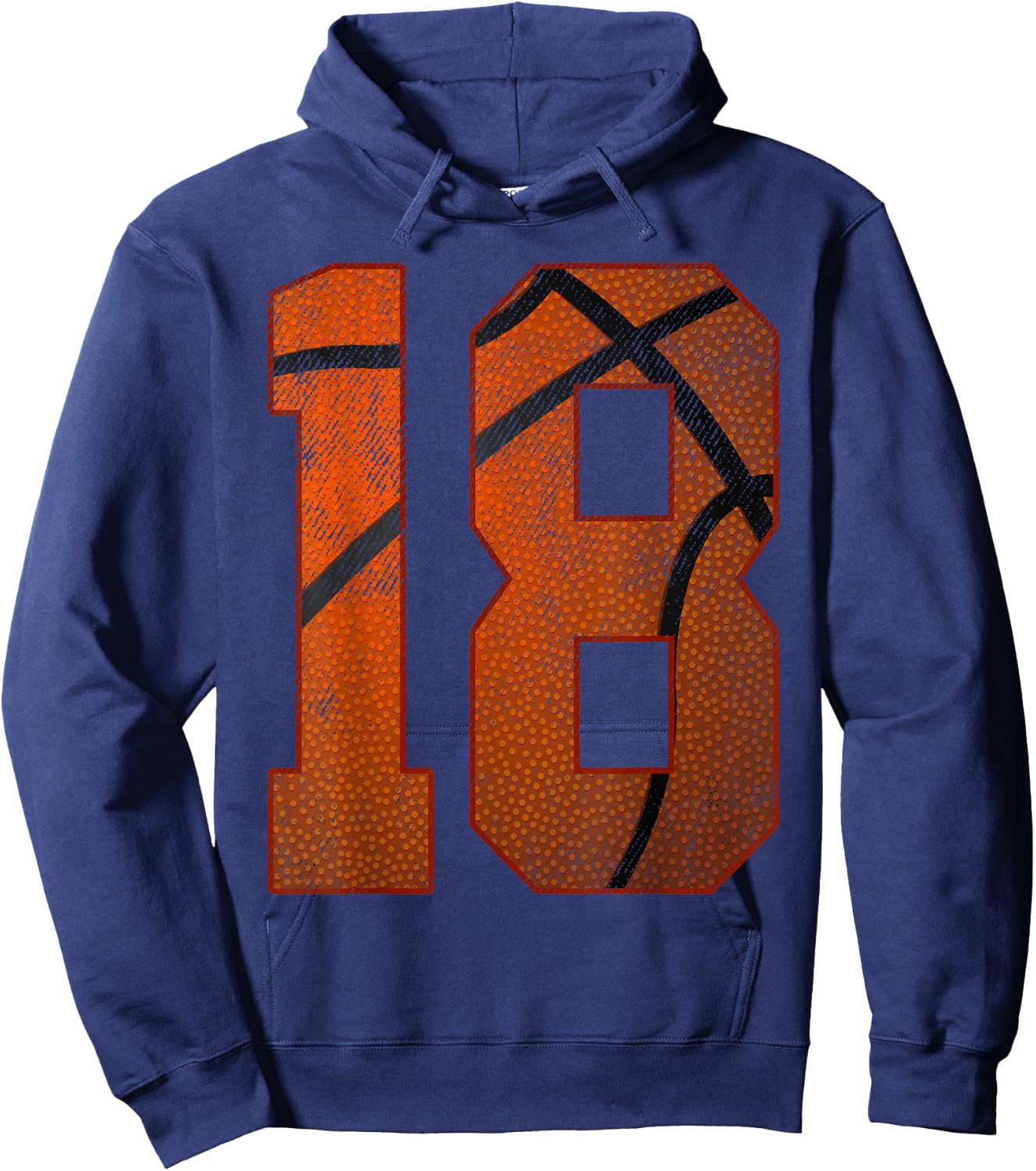18th Birthday Party Eighteen 18 Year Old Basketball Bday Boy Hoodie - Hoodie | Navy