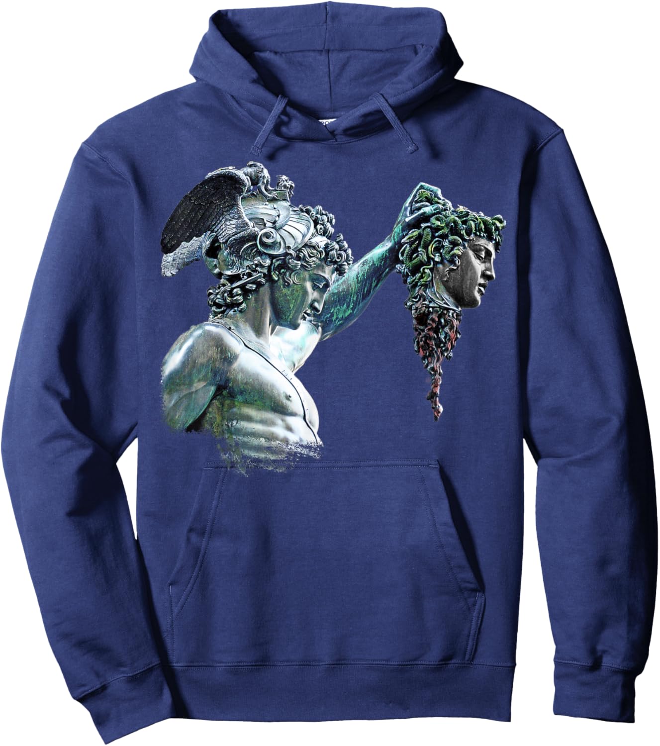 Perseus and Medusa Statue Hoodie - Hoodie | Navy