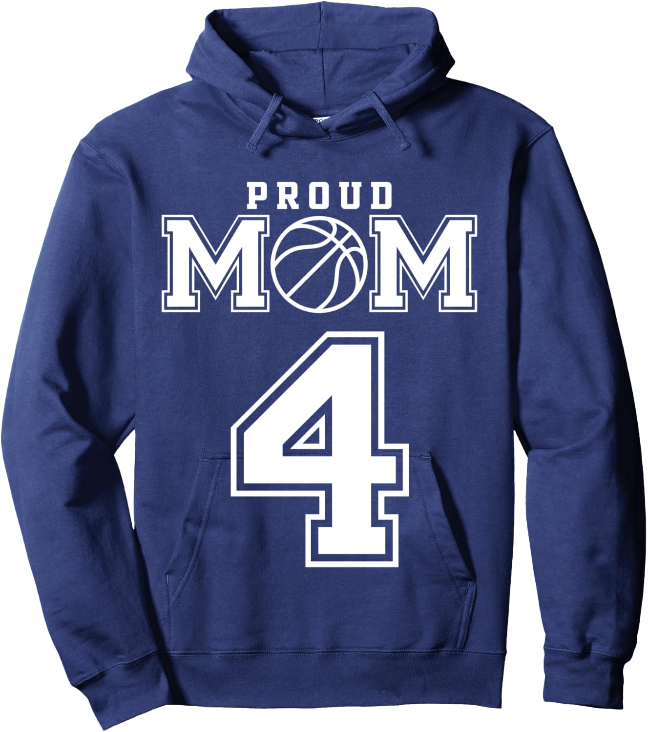 Number 4 Custom Proud Basketball Mom Personalized Hoodie - Hoodie | Navy