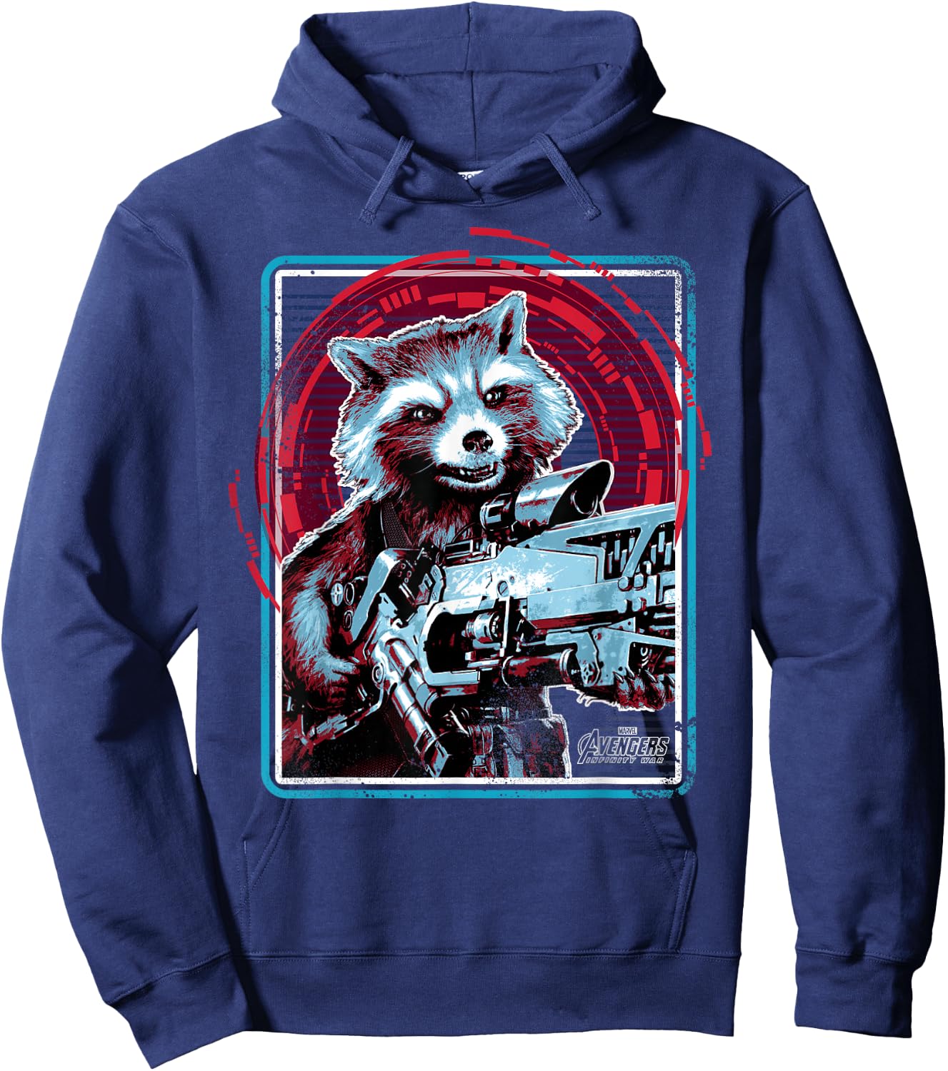 Marvel Infinity War Rocket Raccoon Digital Abstract Hoodie - Hoodie | Navy