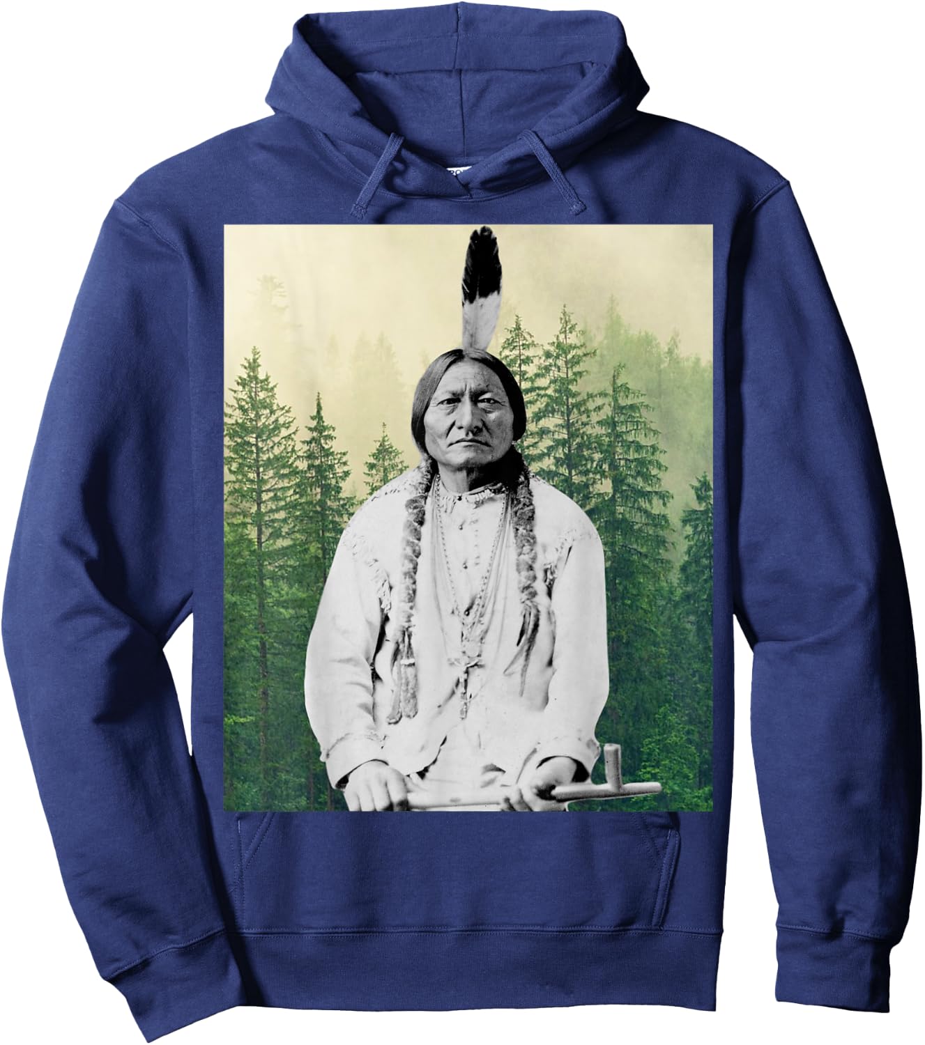 Sitting Bull Native American Indian Chief Lakota Sioux Pride Hoodie - Hoodie | Navy