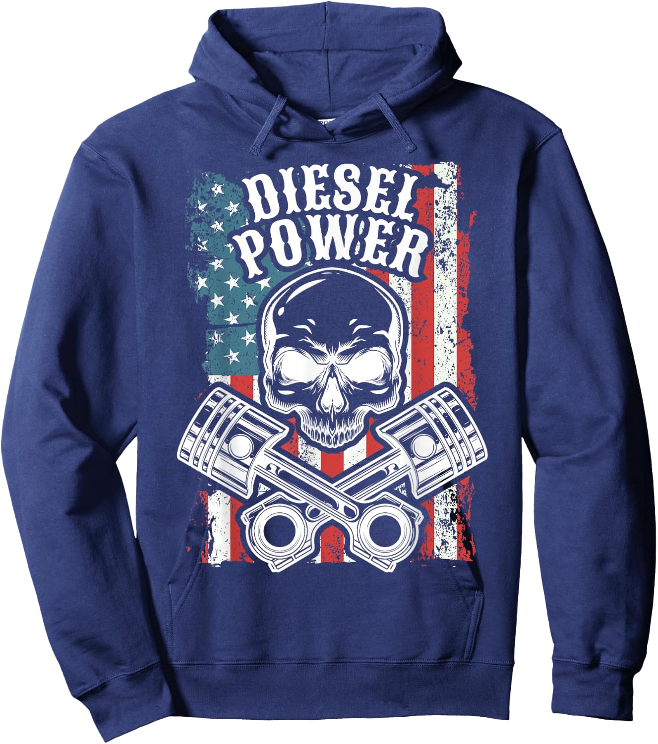 Truck And Car Mechanic USA Flag Hoodie - Hoodie | Navy