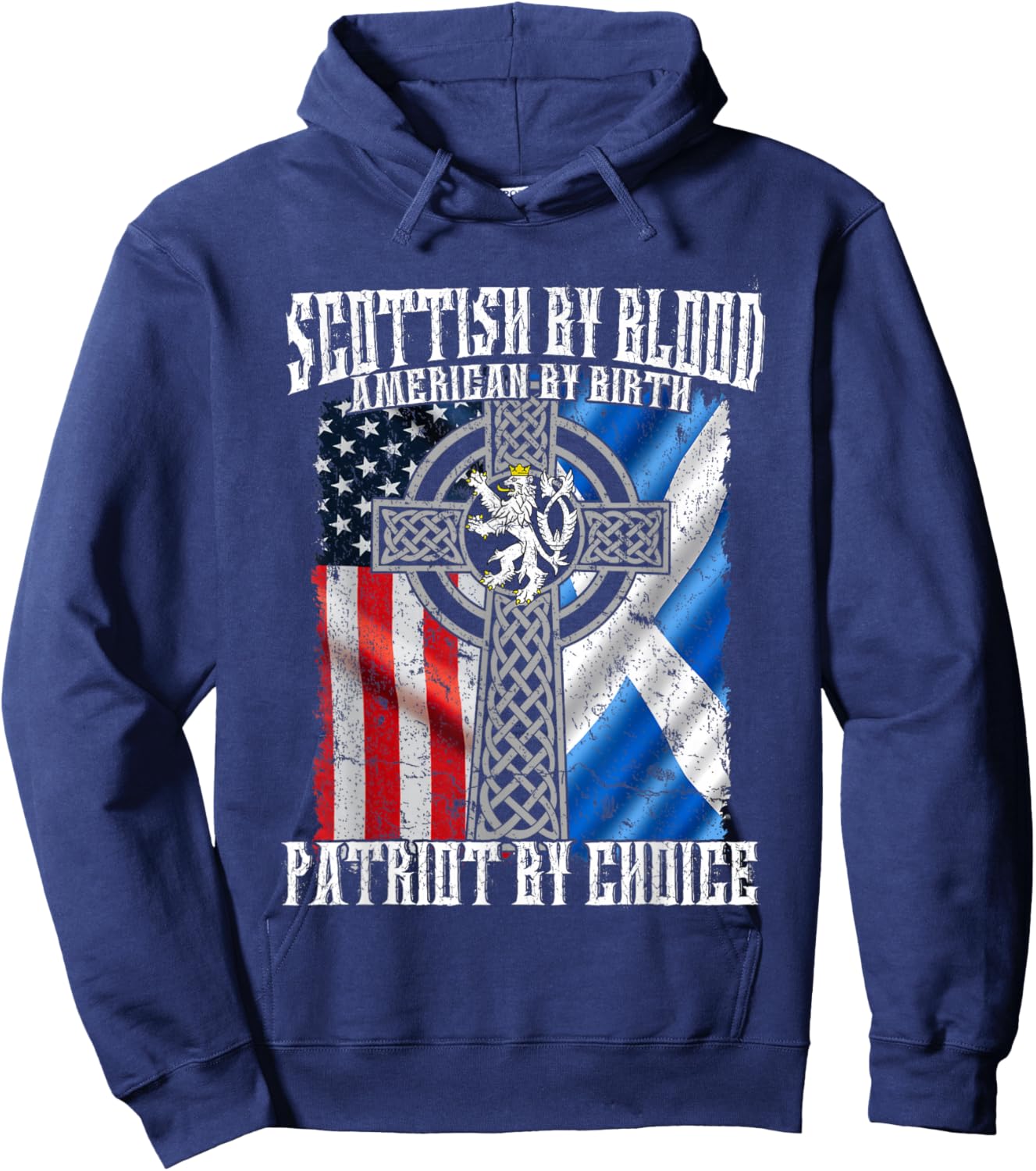 Scottish By Blood American By Birth Patriot By Choice Hoodie - Hoodie | Navy