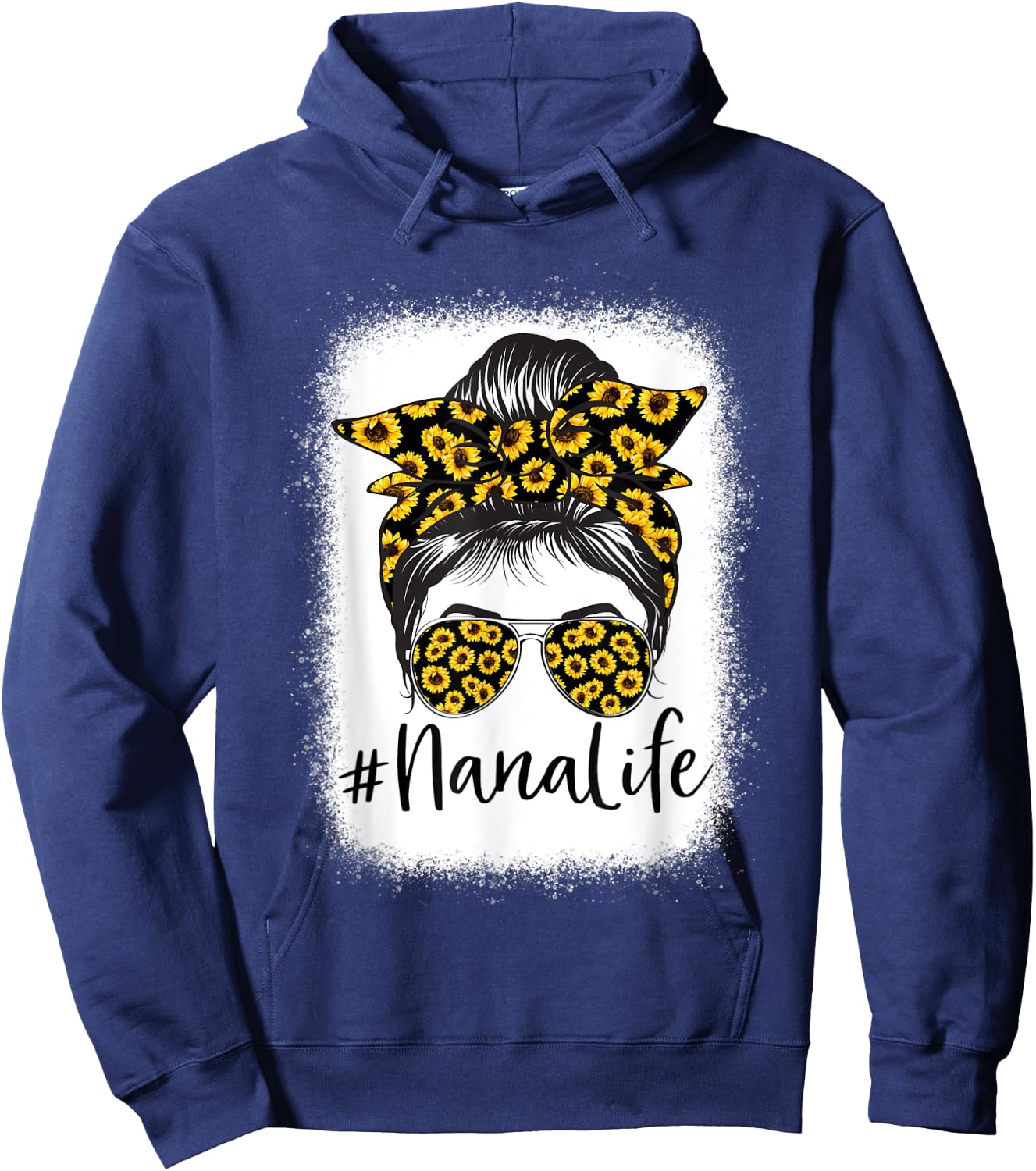 Bleached Sunflower Nana Life for Mother's Day Hoodie - Hoodie | Navy