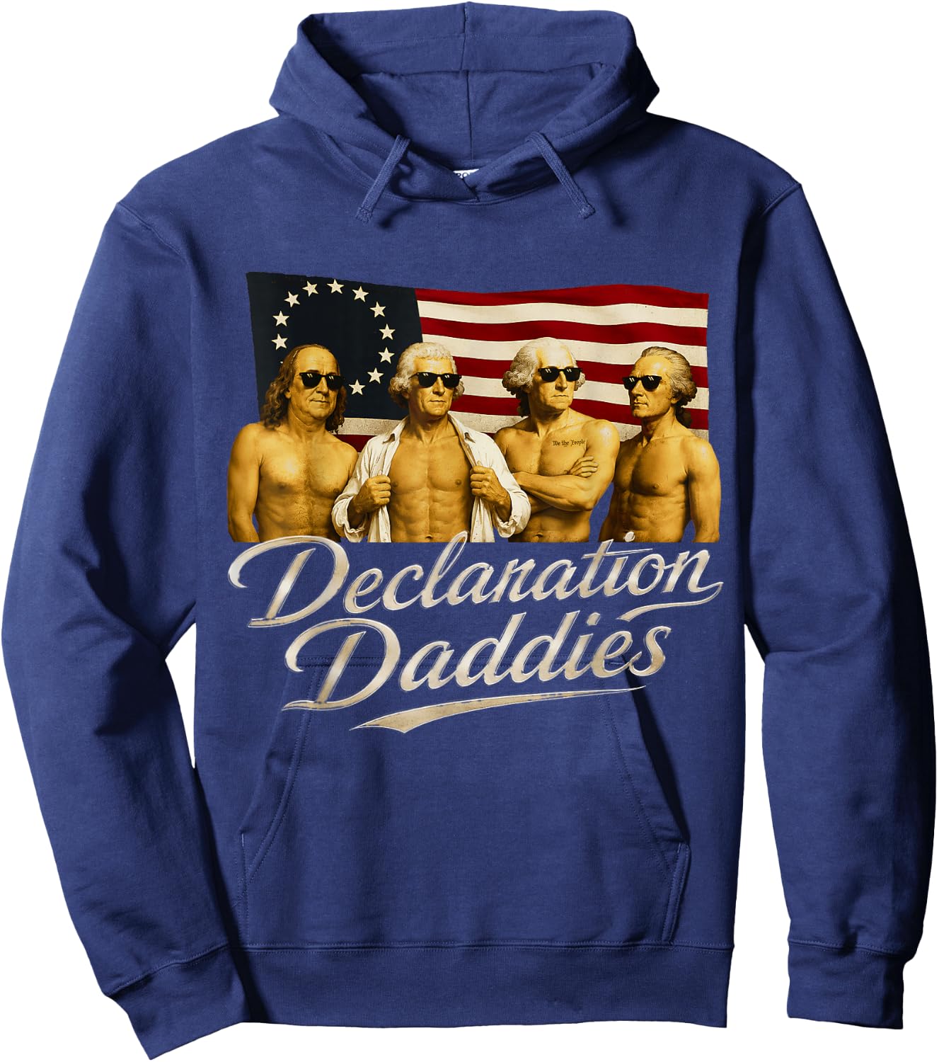Declaration Daddies Funny 1776 America Patriotic July 4th Hoodie - Hoodie | Navy
