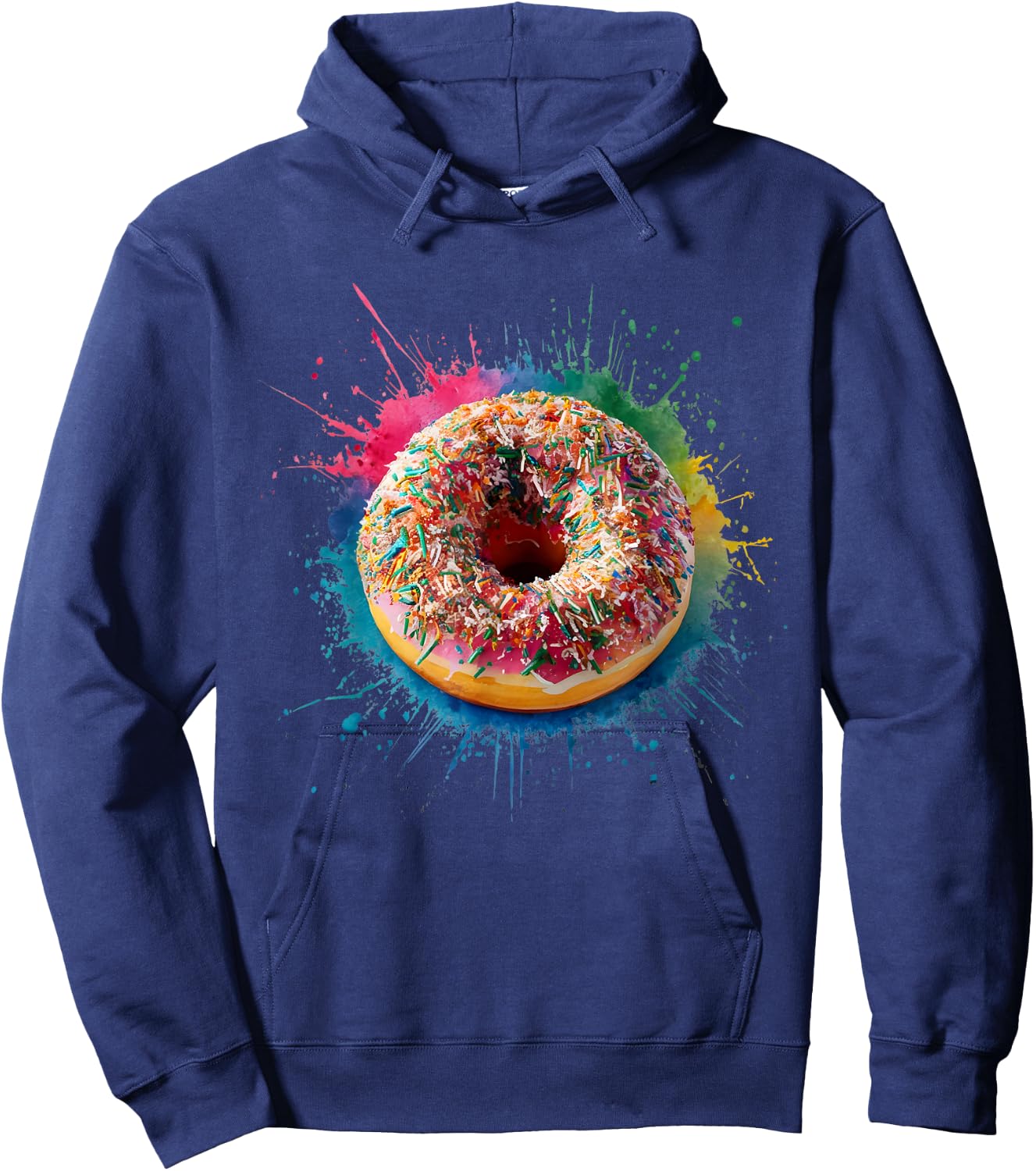 Baking Baker Men Woman Colorful Watercolor Donut Hoodie - Hoodie | Navy