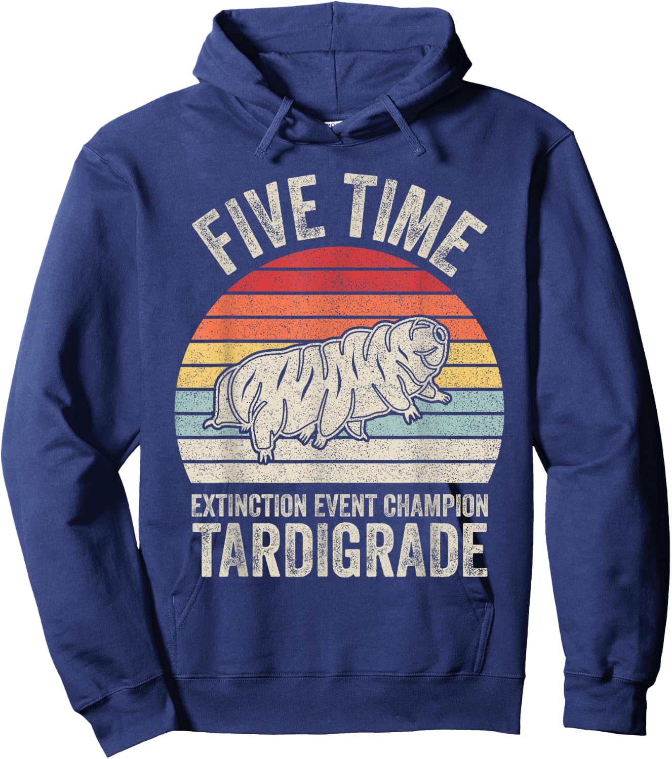 Vintage Retro Microbiology Biologist Gift Tardigrade Small Hoodie - Hoodie | Navy