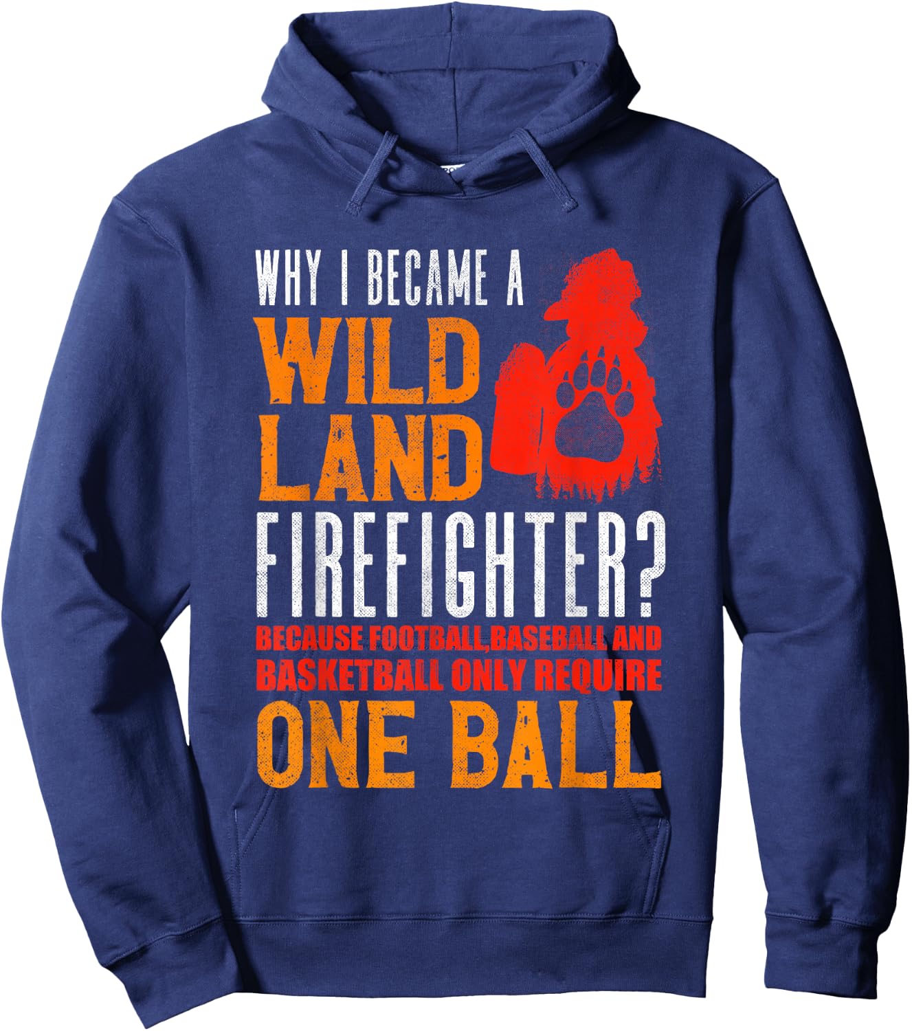 Firefighting Fireman Why I Became A Wildland Firefighter Hoodie - Hoodie | Navy