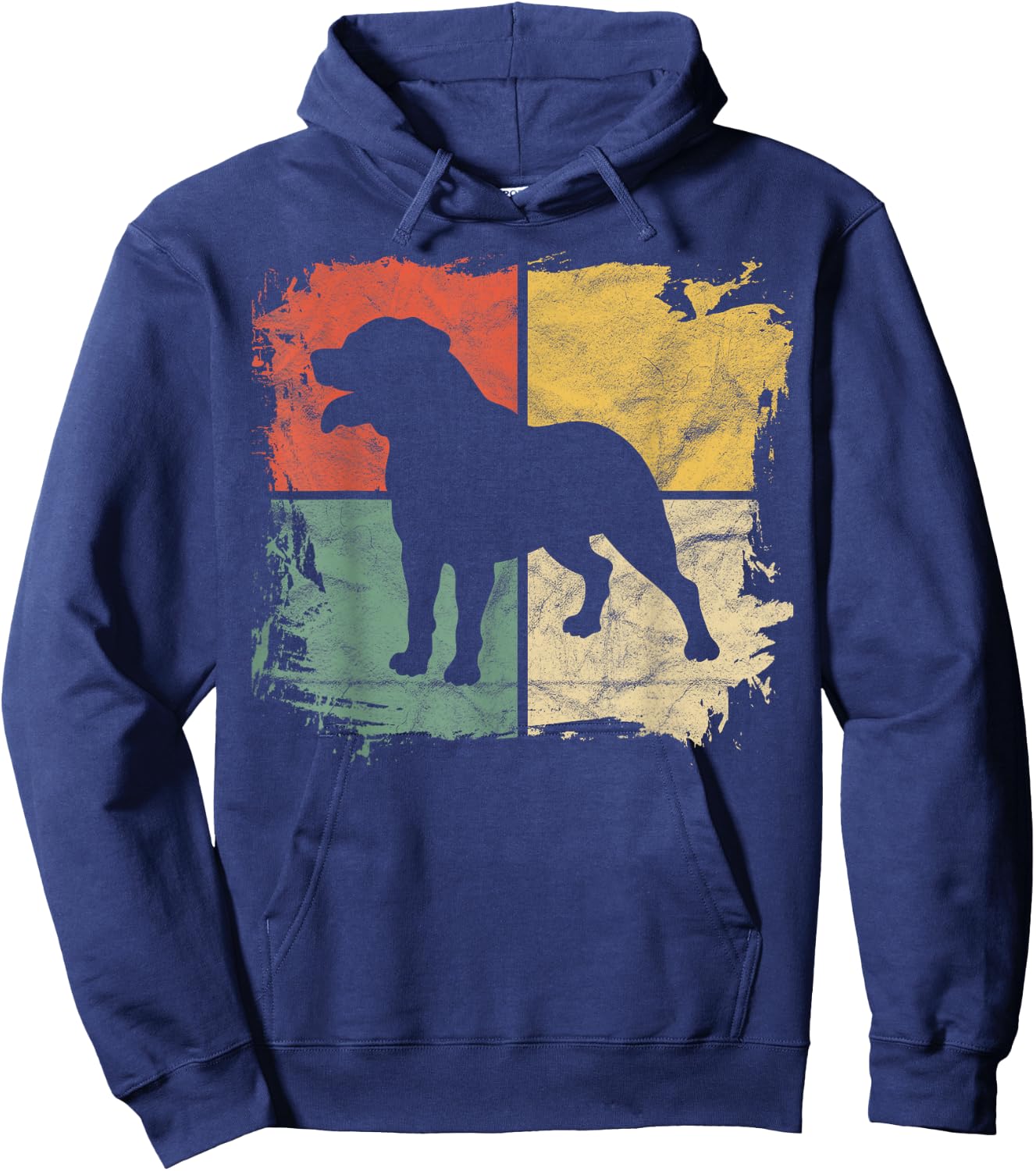 Square Retro Rottweiler Owner Gift Dog Rottie Dad Rott Mom Men Women Girls Kids Hoodie - Hoodie | Navy