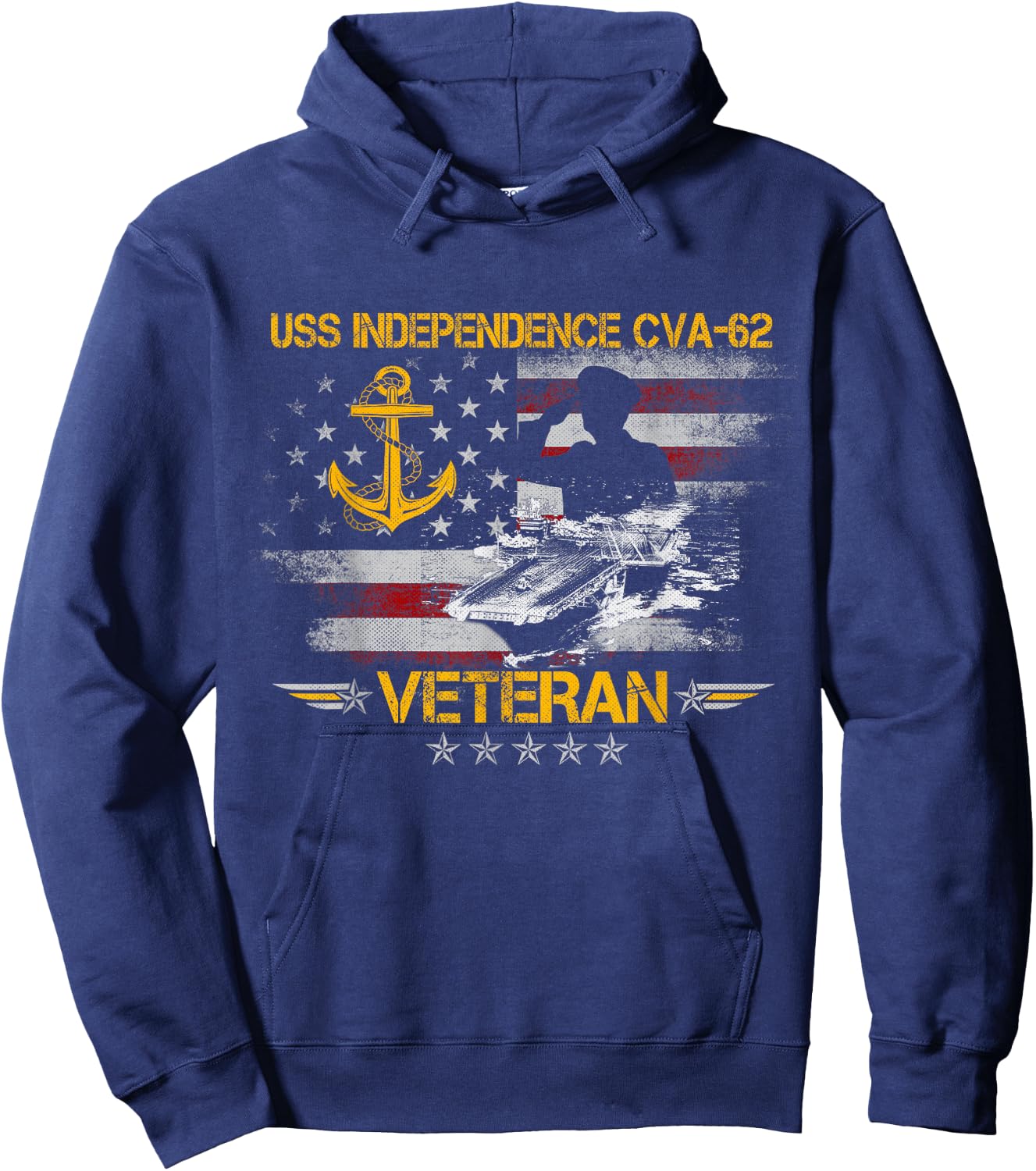 USS Independence CV-62 Aircraft Carrier Veteran FlagVintage Hoodie - Hoodie | Navy
