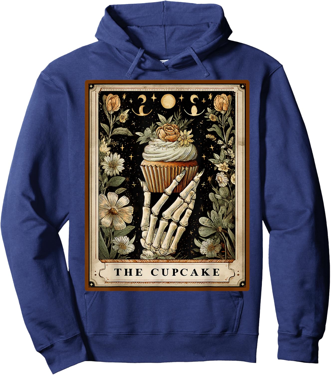 The Cupcake Baker Baking Tarot Card Skeleton Witchy Hoodie - Hoodie | Navy