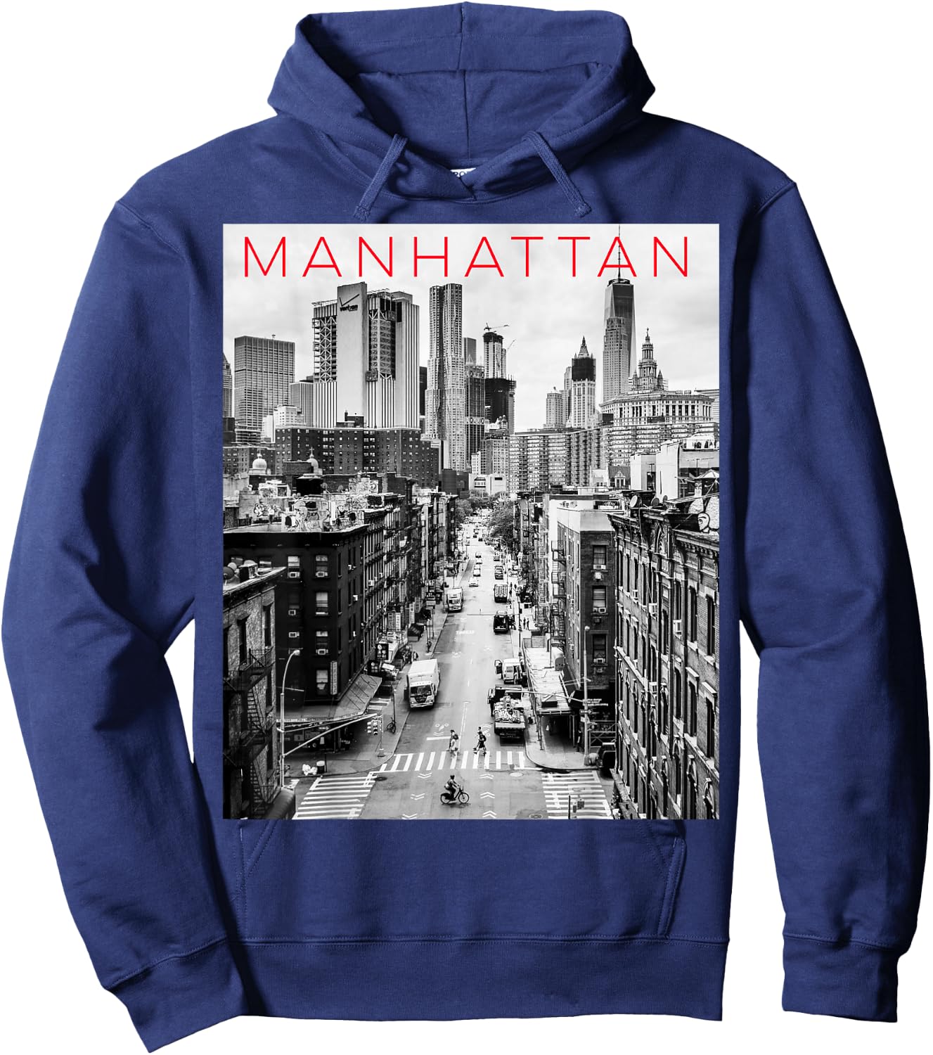 Manhattan T Shirt NYC New York City Hoodie - Hoodie | Navy