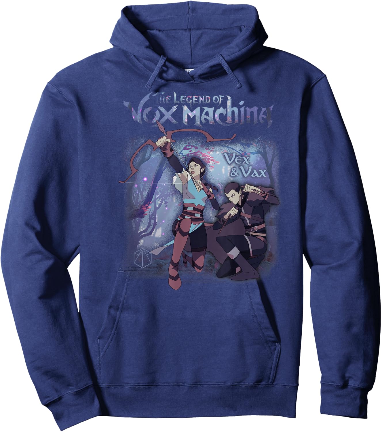 The Legend of Vox Machina Vex and Vax Forest Scene Hoodie - Hoodie | Navy