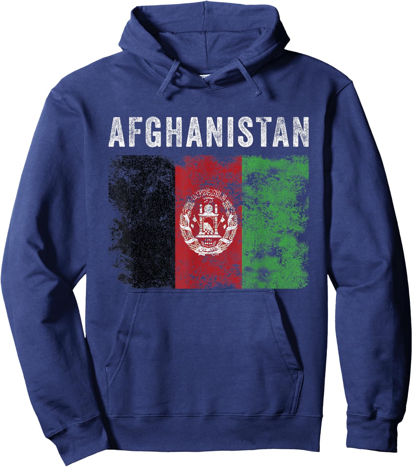 Afghanistan Flag Distressed - Men Women Kids - Afghan Flag Hoodie - Hoodie | Navy