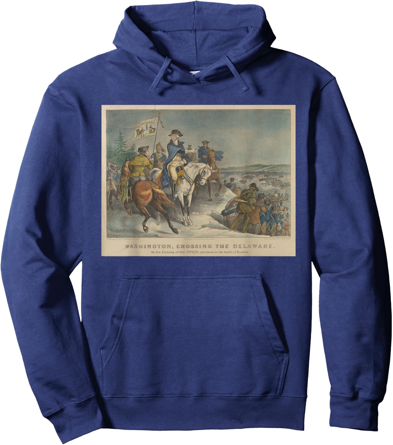General Washington Crossing the Delaware River Hoodie - Hoodie | Navy