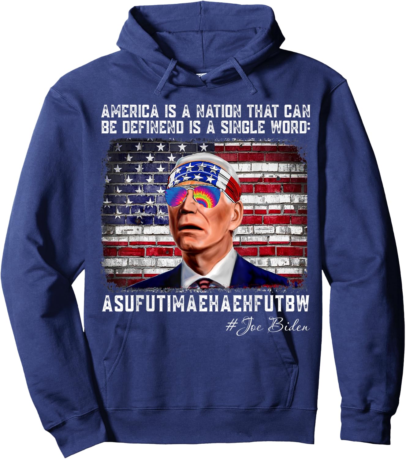 America Nation Defined In A Single Word Biden Funny Humor Hoodie - Hoodie | Navy