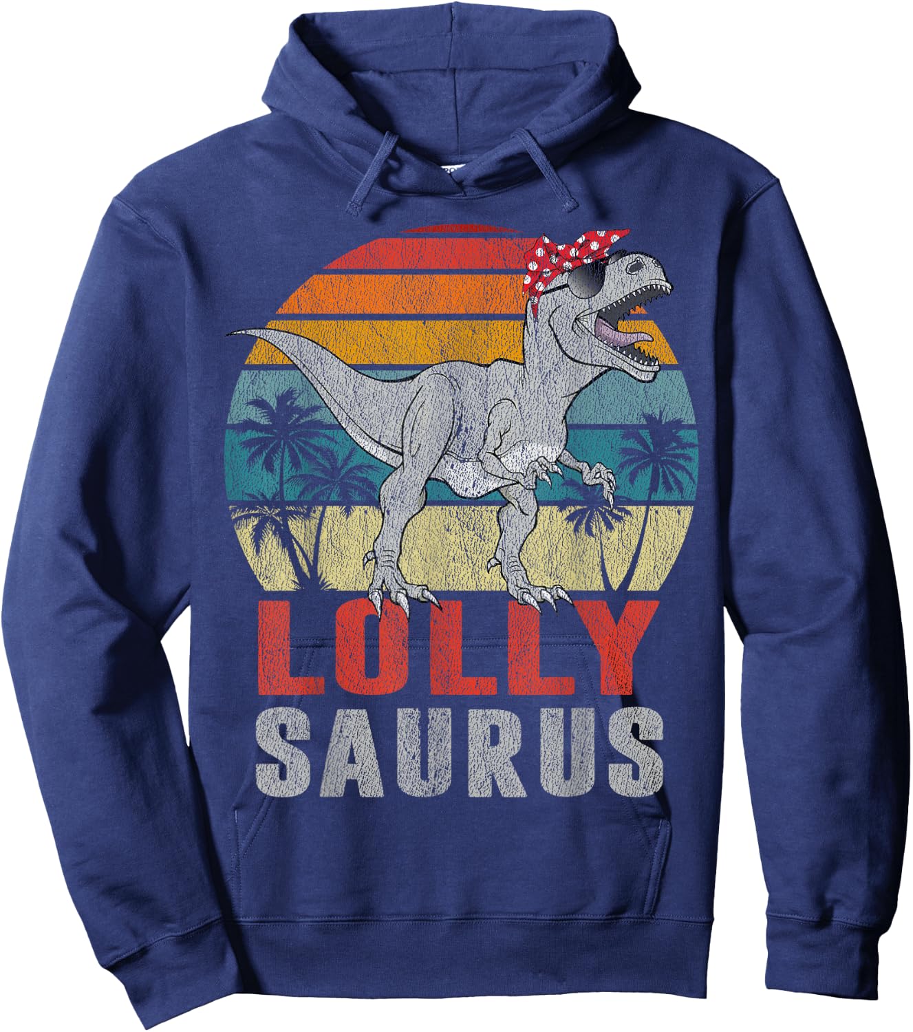 lollysaurus T Rex Dinosaur lolly Saurus Family Matching Hoodie - Hoodie | Navy