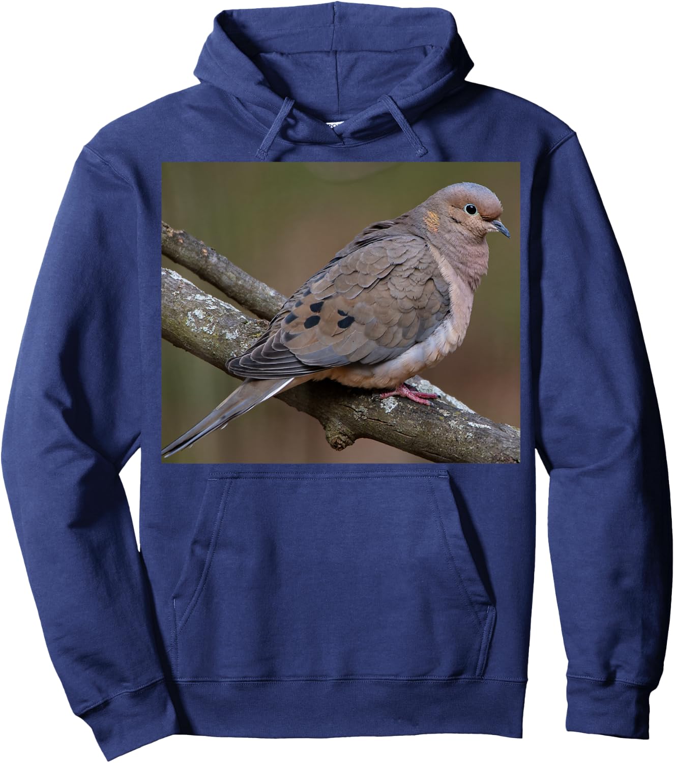 Mourning dove perched on a branch Hoodie - Hoodie | Navy