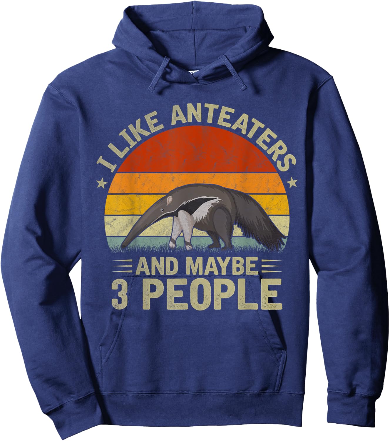 I Like Anteaters and Maybe 3 People Anteater Lover Retro Hoodie - Hoodie | Navy