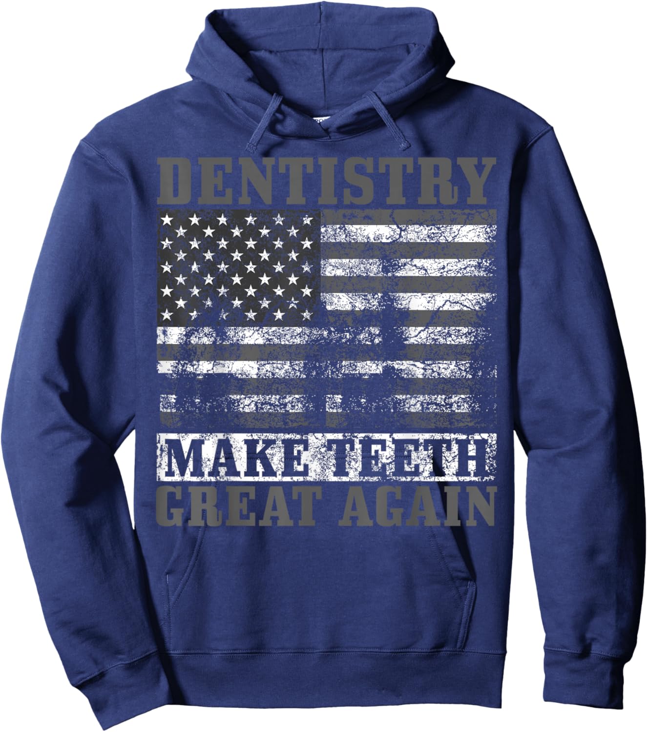 Funny Dentist Gift Women Dentistry American Flag Hoodie - Hoodie | Navy
