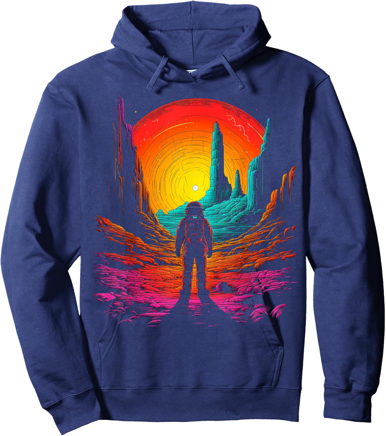 Astronaut Mountains Space Astronaut Hoodie - Hoodie | Navy