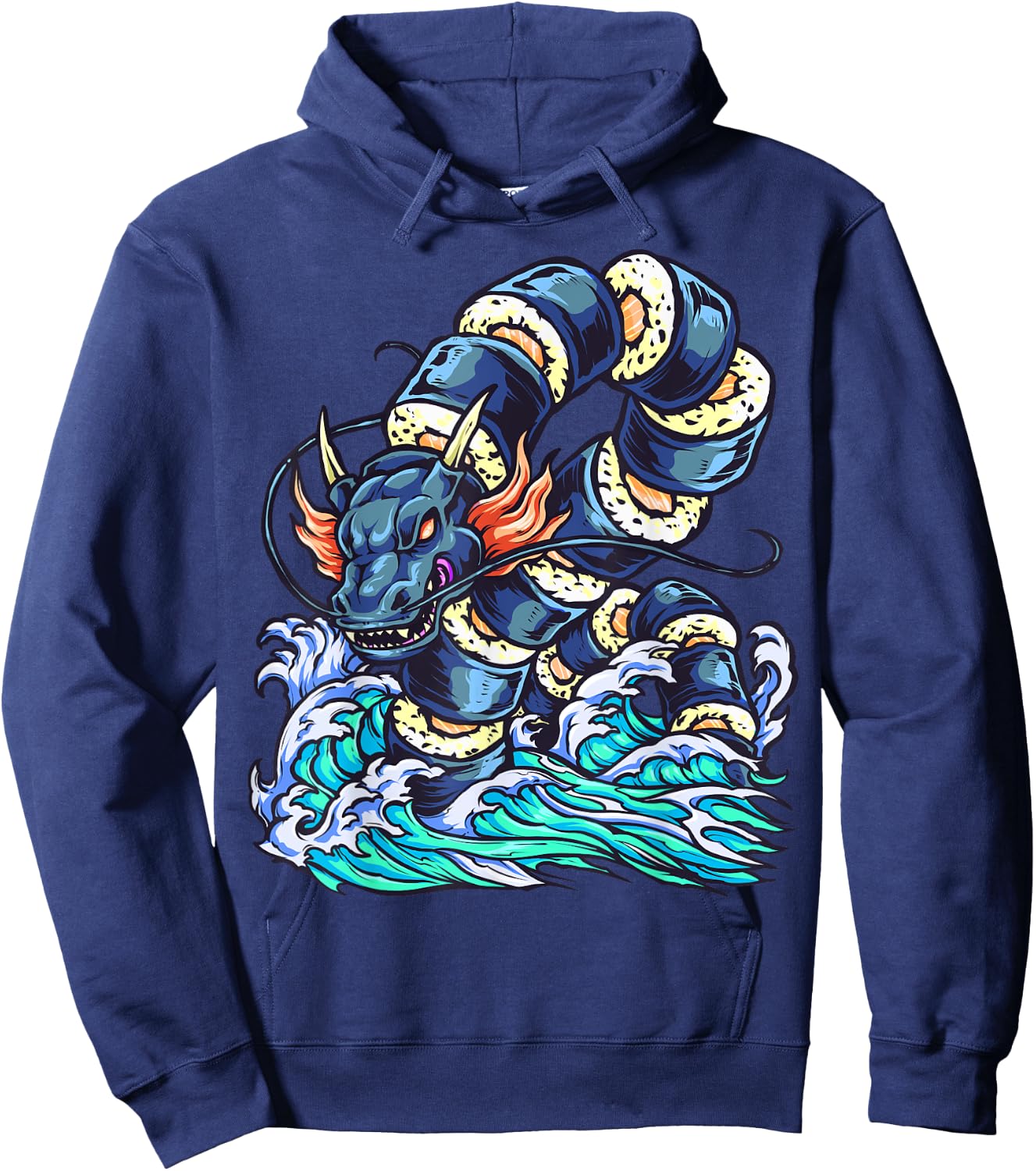 Sushi Dragon Sushi Lover Sushi Restaurant Japanese Art Hoodie - Hoodie | Navy