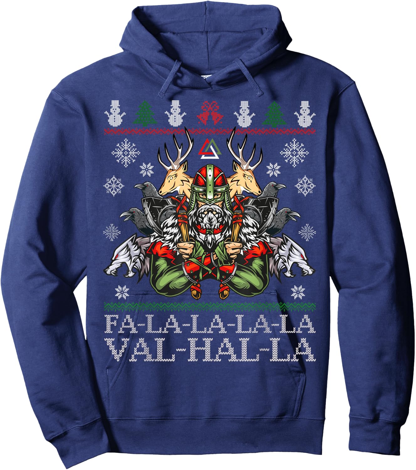 Viking Santa Christmas Sweater a Valhalla Christmas Sweater Hoodie - Hoodie | Navy