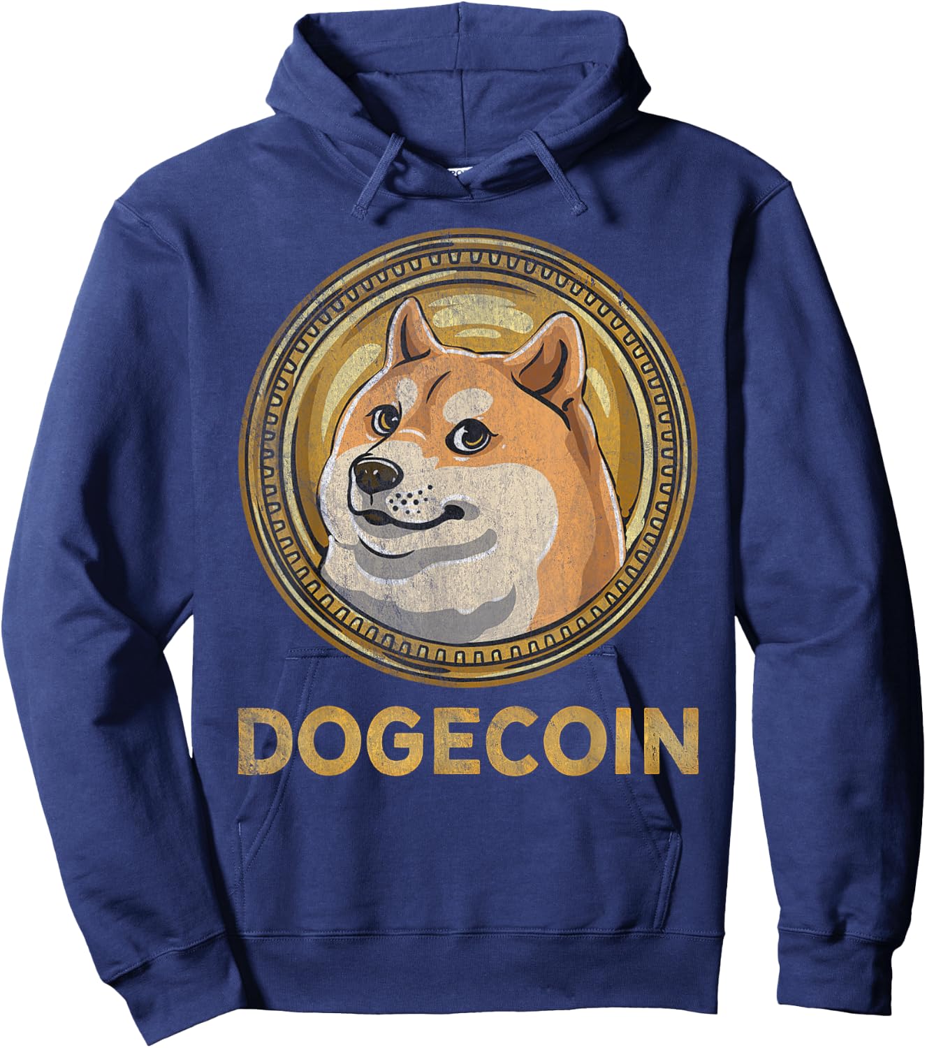 DOGE Logo Dogecoin Crypto Coin Token Meme Coin Hoodie - Hoodie | Navy
