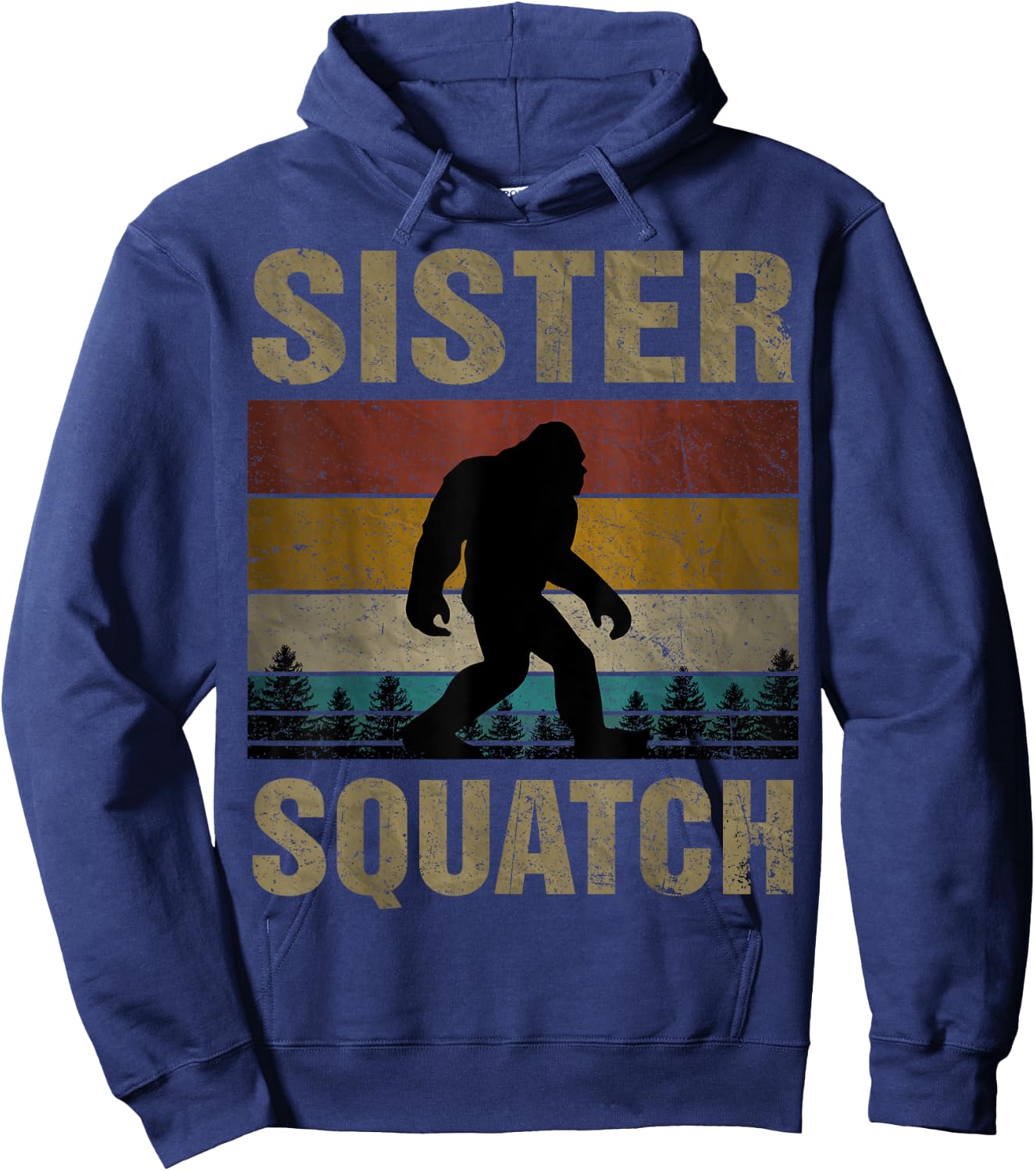 Sister Squatch Bigfoot Sister Sasquatch Yeti Family Matching Hoodie - Hoodie | Navy