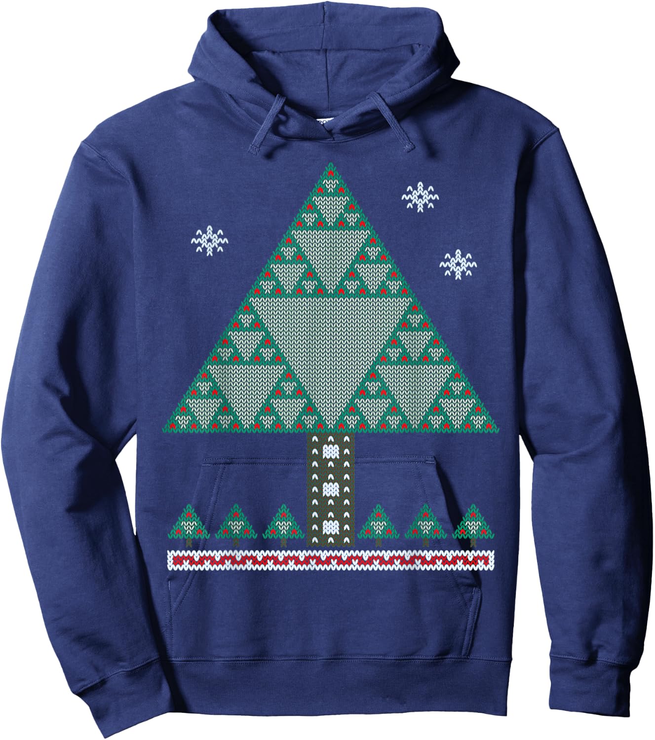 Math Fractal Christmas Tree Sierpinski Triangle T Shirt Hoodie - Hoodie | Navy