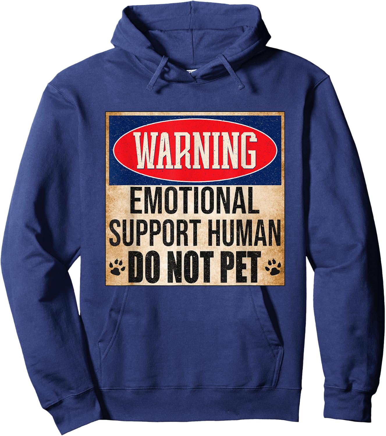 Emotional Support Human Do Not Pet Service Dog Humor Furbaby Hoodie - Hoodie | Navy