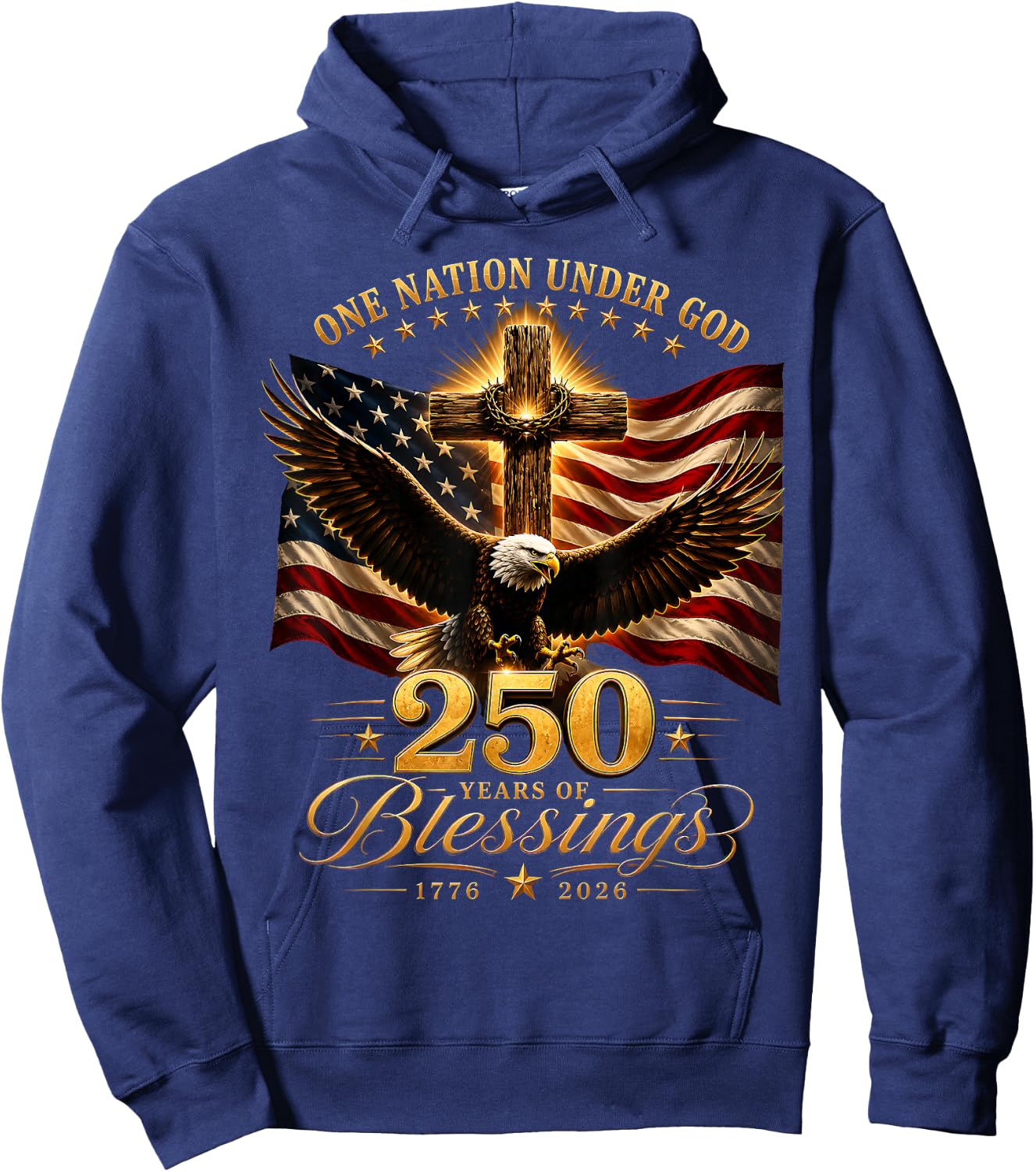 250 Years American 250th Anniversary Patriotic USA 4th July Hoodie - Hoodie | Navy