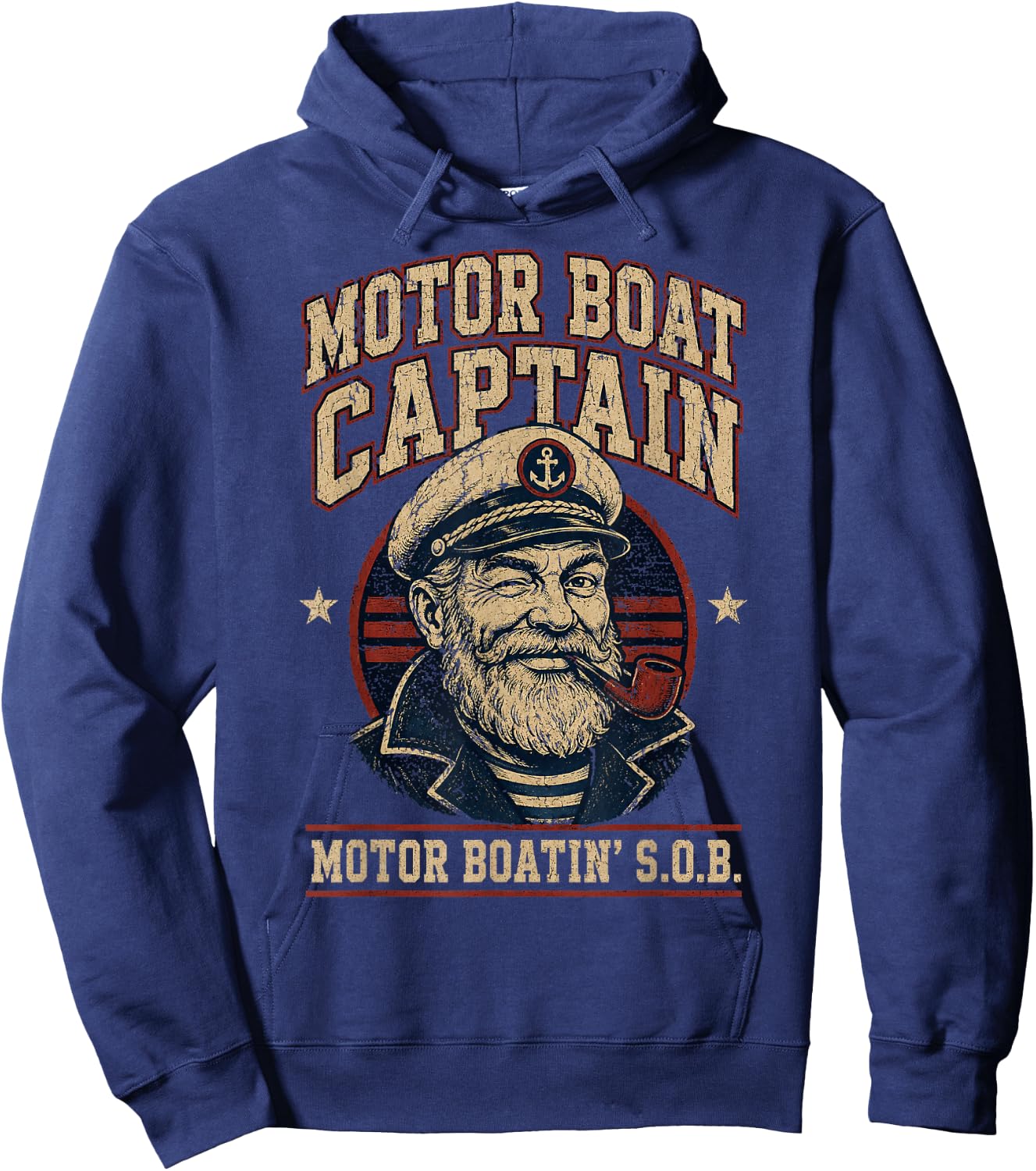 Motor Boat Captain Funny Boating Humor for Father's Day Hoodie - Hoodie | Navy