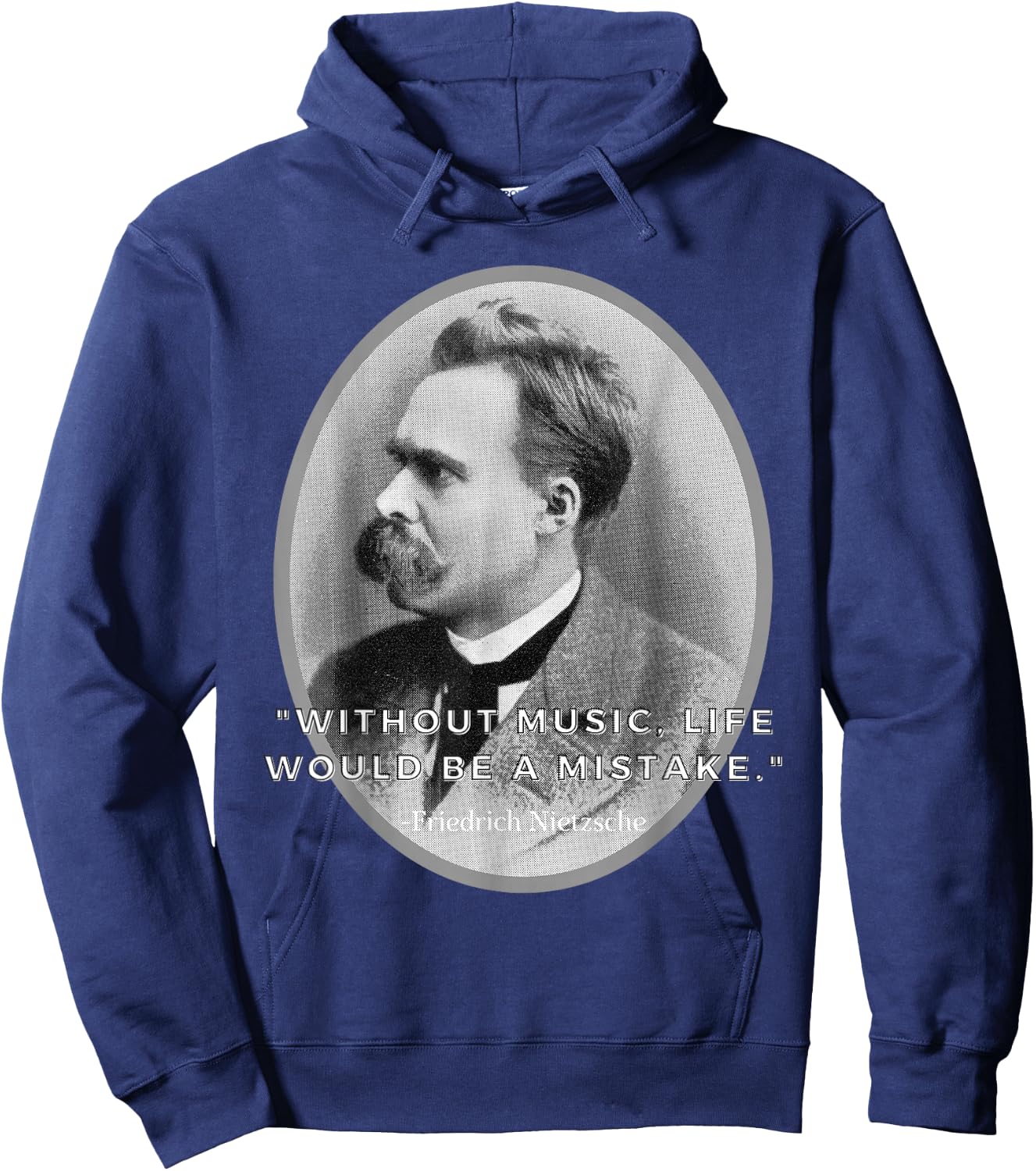 Friedrich Nietzsche, Music Philosophy major, Music is life Hoodie - Hoodie | Navy