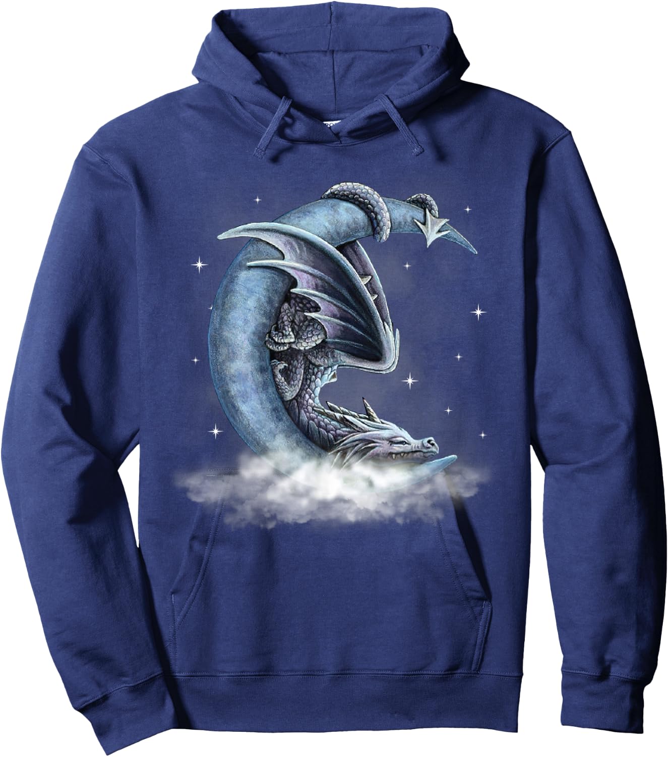 Dragon Sleeping With Moon Men Women Hoodie - Hoodie | Navy