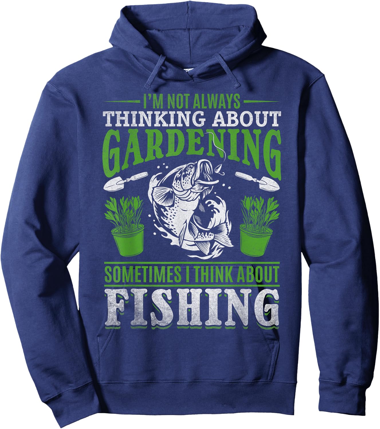 Plant Garden Gardening Trout Fishing Plant Lover Gardener Hoodie - Hoodie | Navy