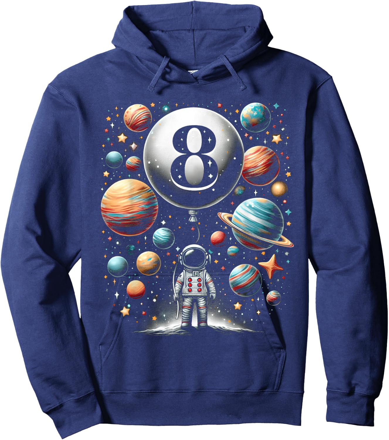 Eight 8 Year Old Astronauts 8th Birthday Boys Space Geeks Hoodie - Hoodie | Navy