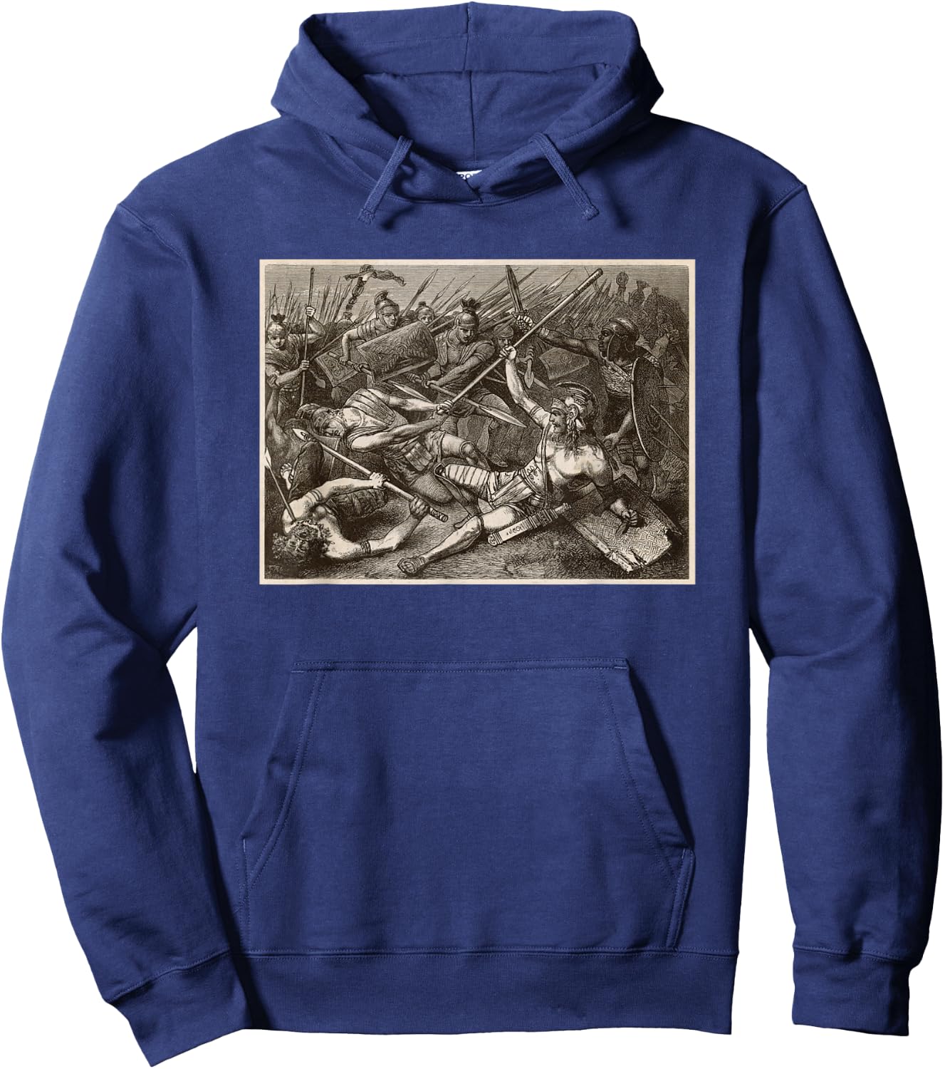 Spartacus Fighting at The Battle of Lucania Hoodie - Hoodie | Navy