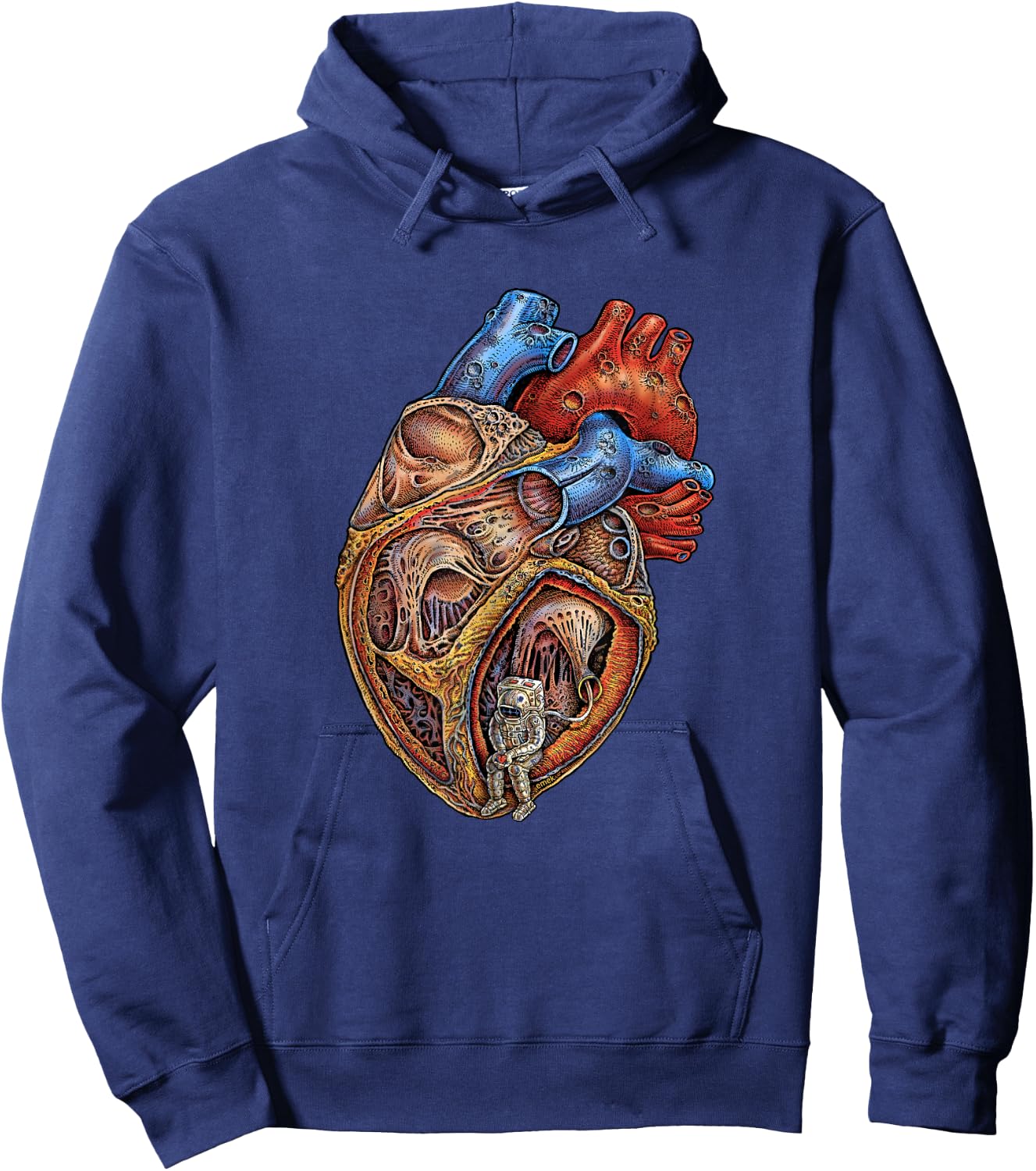 Astronaut Heart - by Emek Artman Hoodie - Hoodie | Navy