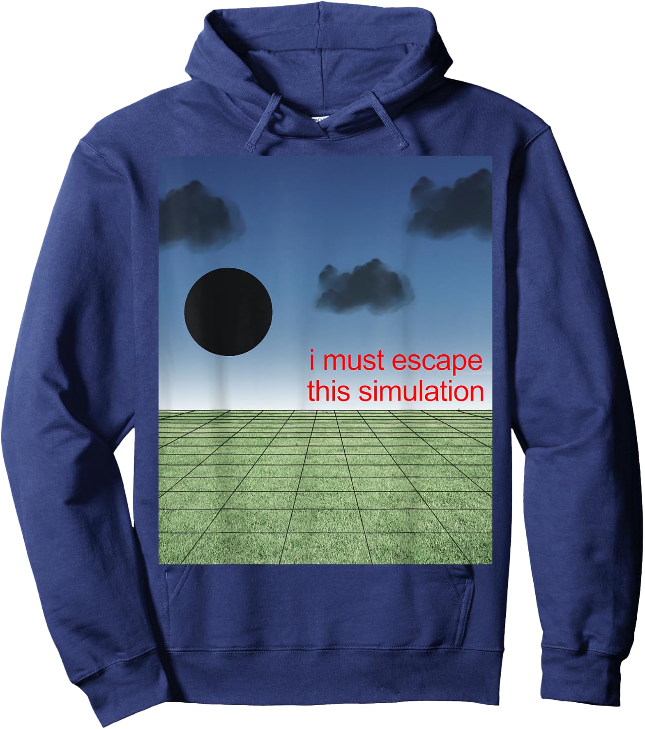 Weirdcore Aesthetic Simulation Gamer Nostalgiacore Oddcore Hoodie - Hoodie | Navy