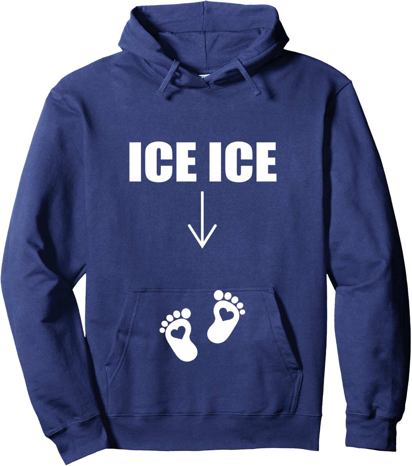 Ice Ice Baby Pregnancy Mom to be Announcement Shirt Funny Hoodie - Hoodie | Navy