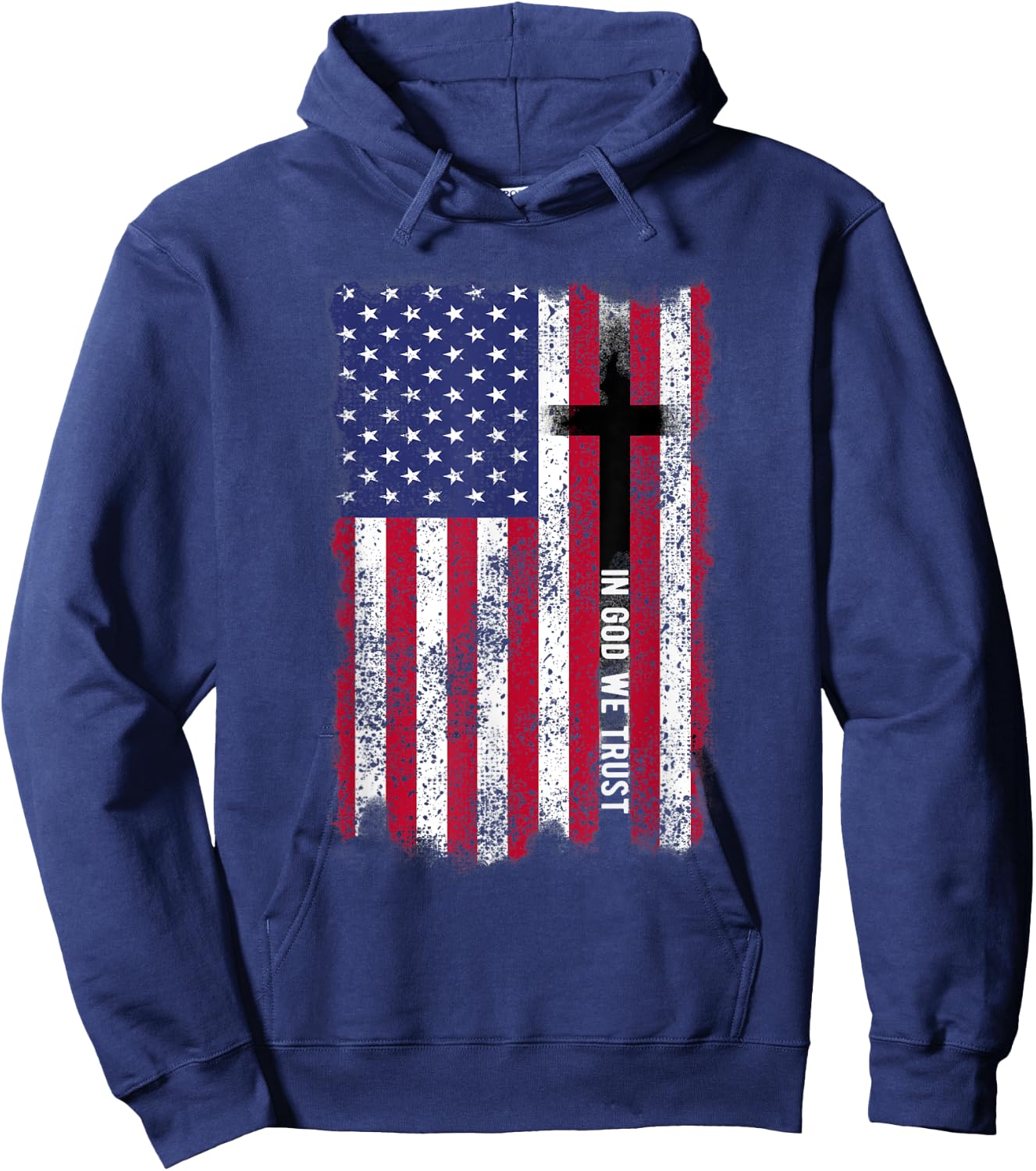 In God We Trust Shirt Patriotic Christian Religious Shirt Women Kids Men Hoodie - Hoodie | Navy